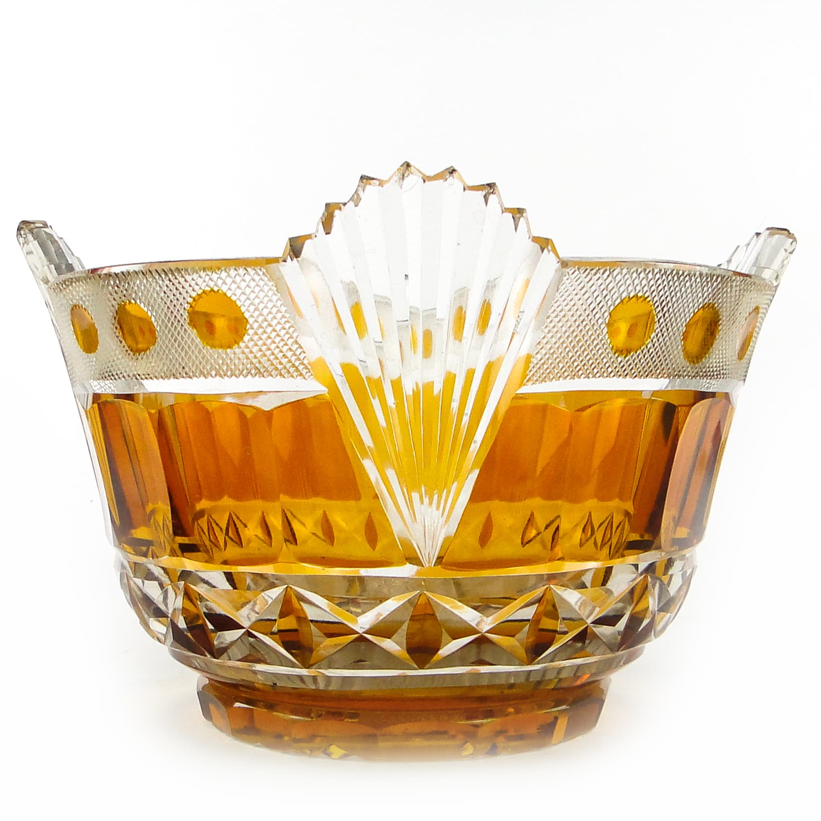 Mid Century Modern platter, crystal, Poland, 1970s. - 109540