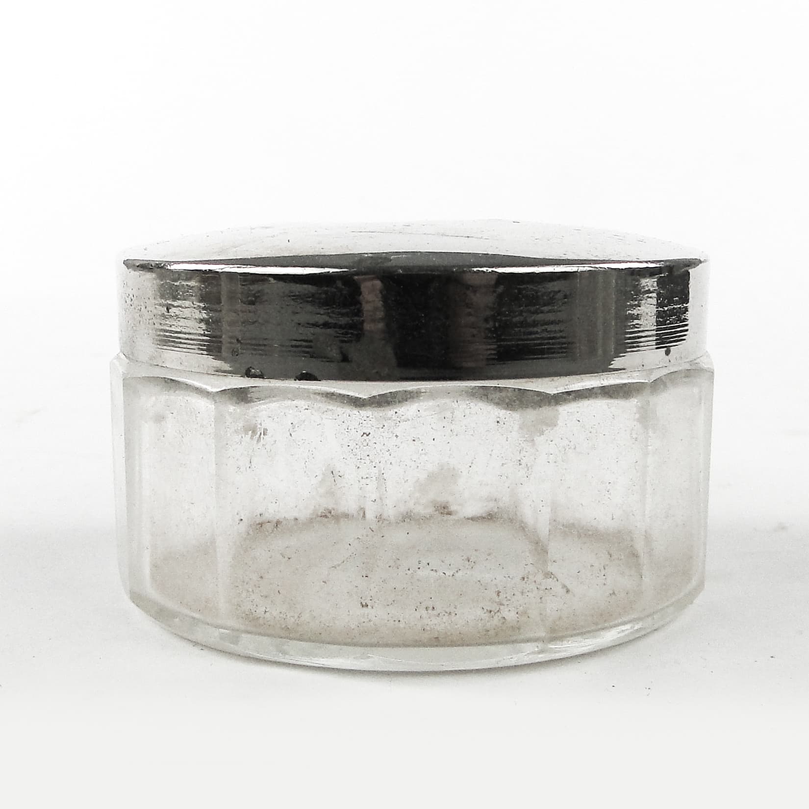 Art Deco pill box, crystal, silver-plated copper, Poland, 1930s. - 109612