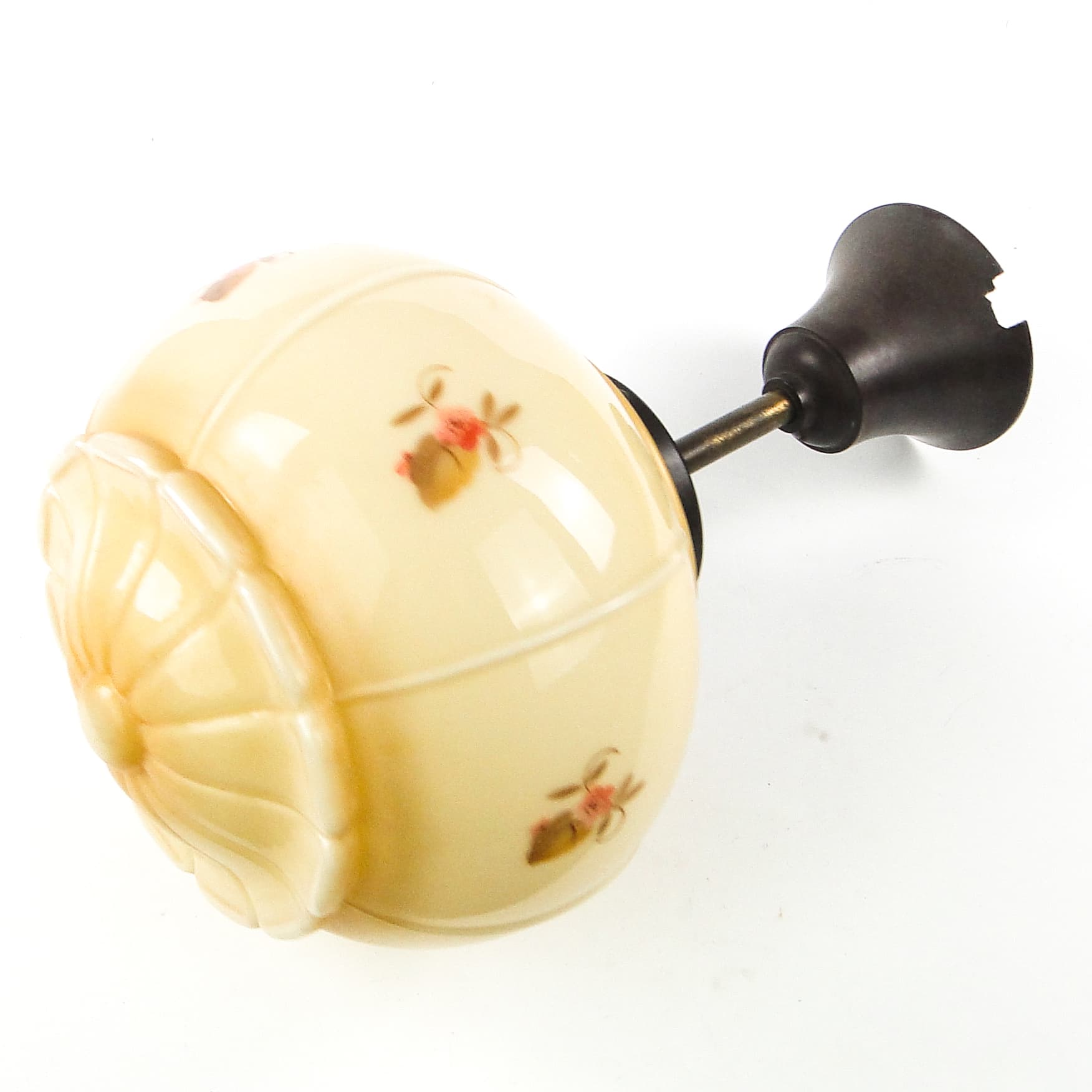 Lampa sufitowa Art Deco, szkło dwuwarstwowe, ebonit, Niemcy, lata 30. - 109644