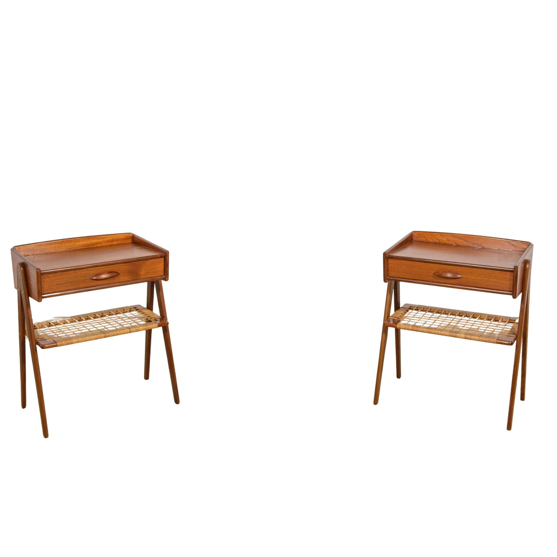 Para stolików nocnych, proj. Soren Rasmussen, Dania, lata 60.