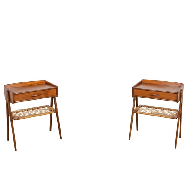 Para stolików nocnych, proj. Soren Rasmussen, Dania, lata 60. - WYMIARY