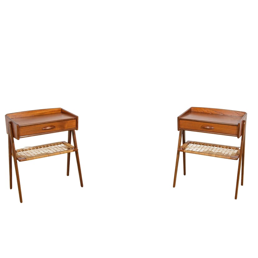 Para stolików nocnych, proj. Soren Rasmussen, Dania, lata 60.