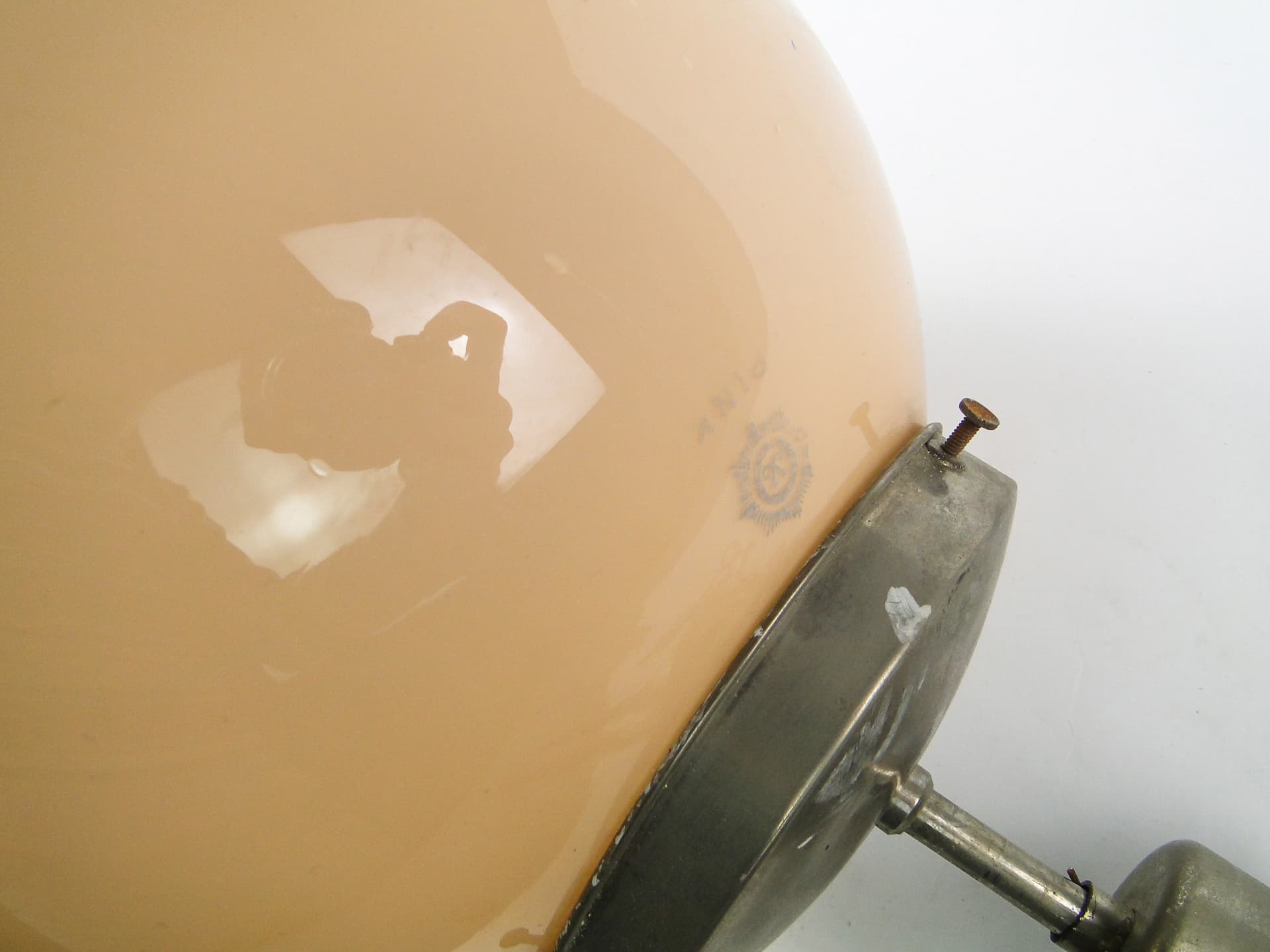 Lampa sufitowa, Art Deco, mosiądz niklowany, szkło beżowe, Austria, lata 30. - 109698