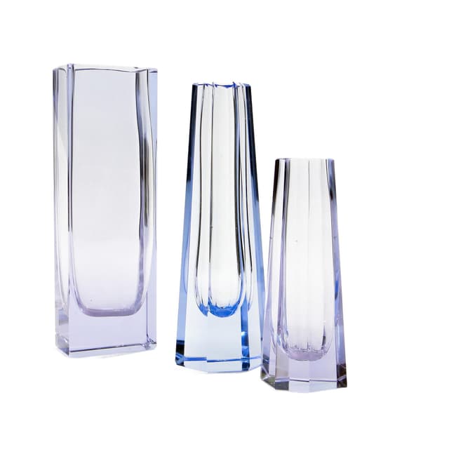 Wazon, violet, kryształ, Niemcy, lata 50. - WYMIARY