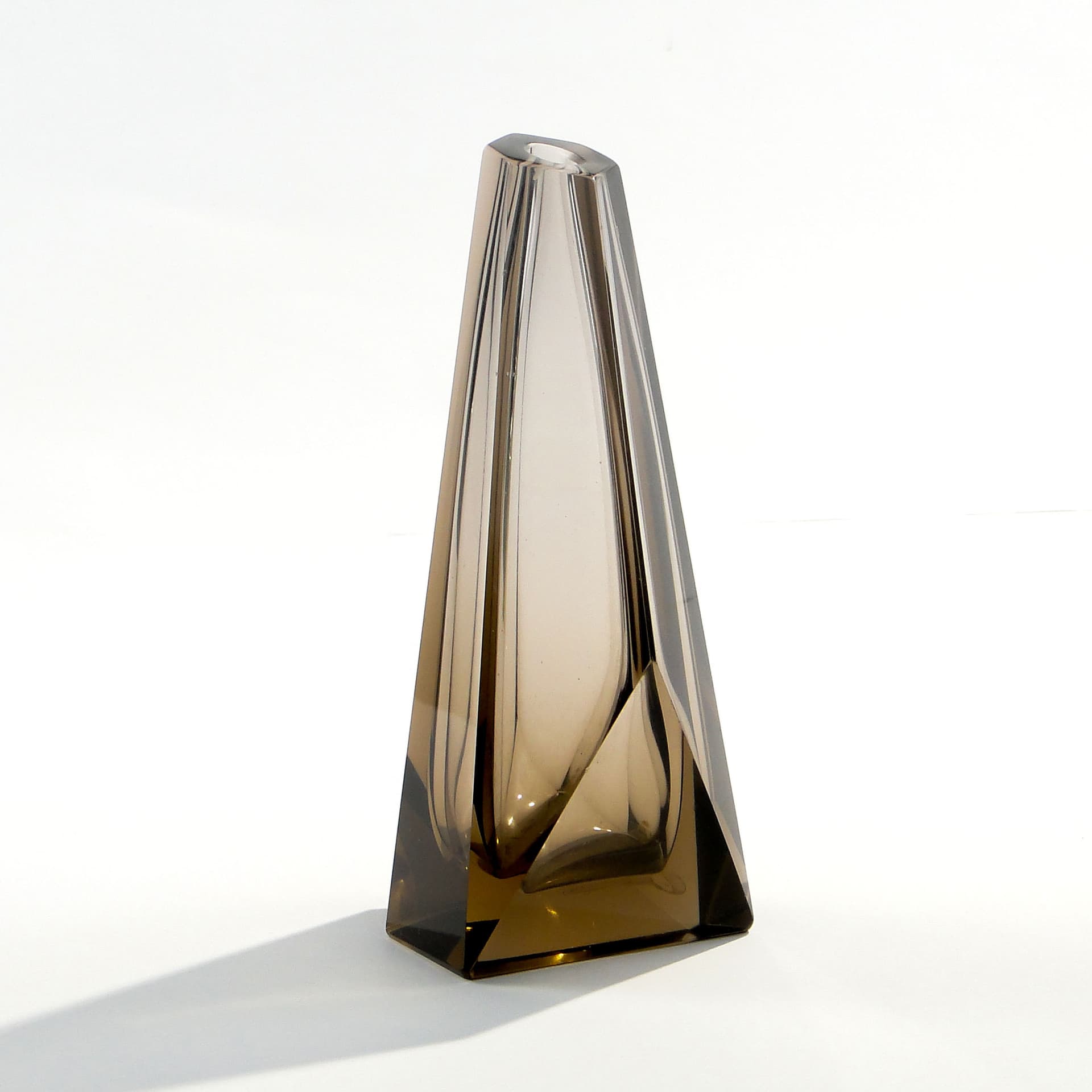 Wazon kryształowy, brązowy, Niemcy, lata 50. - 7833