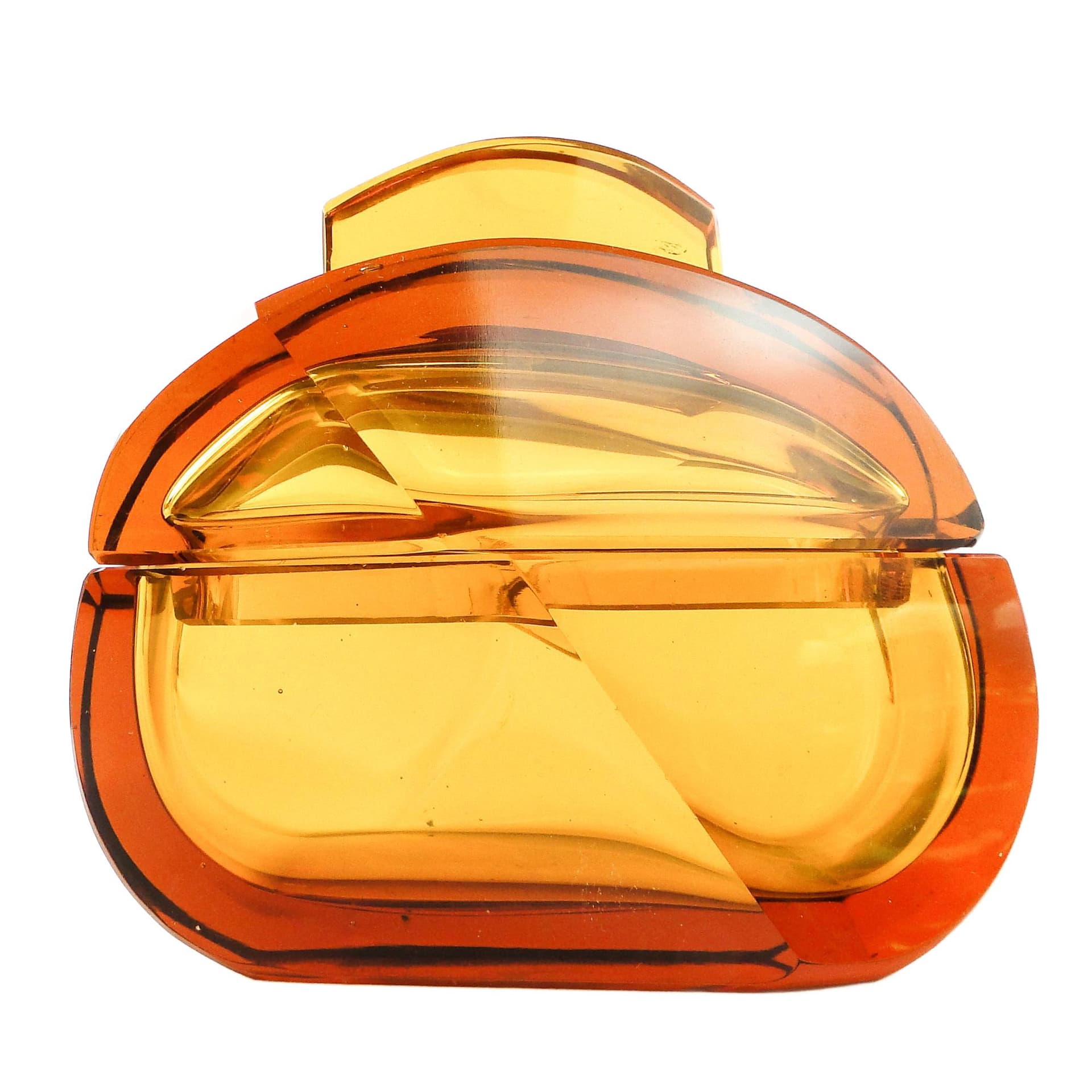 Bomboniera Art Deco, kryształ, Moser, Bohemia, Czechosłowacja, lata 30.