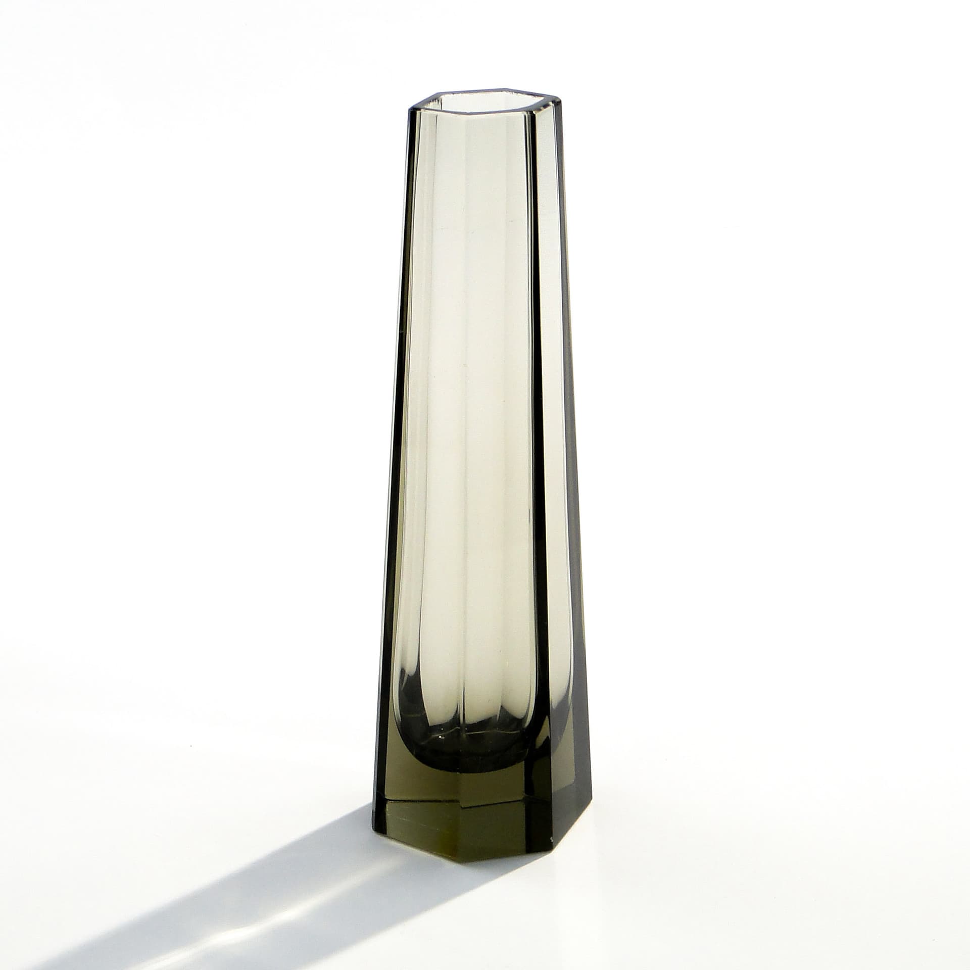 Wazon, zielony kryształ, Niemcy, lata 50. - 7842