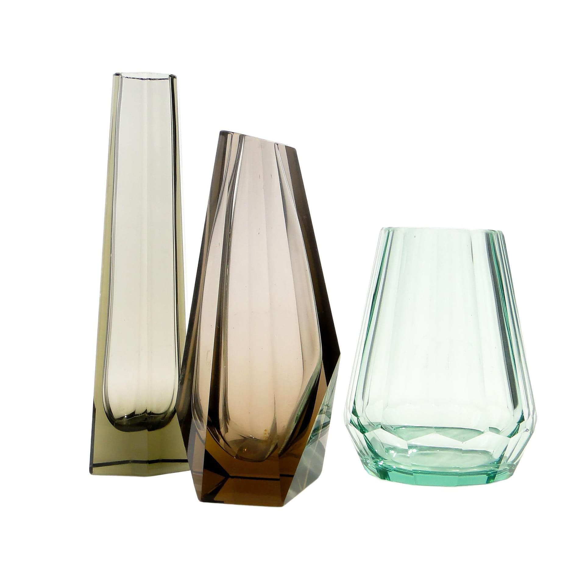 Wazon, zielony kryształ, Niemcy, lata 50.