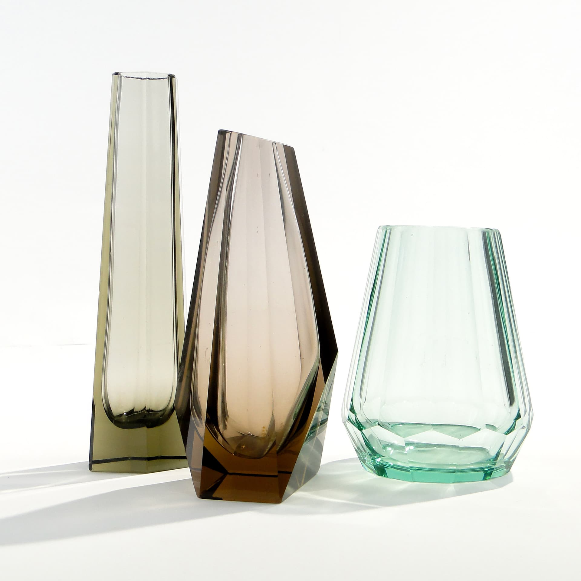 Wazon, zielony kryształ, Niemcy, lata 50. - 7845