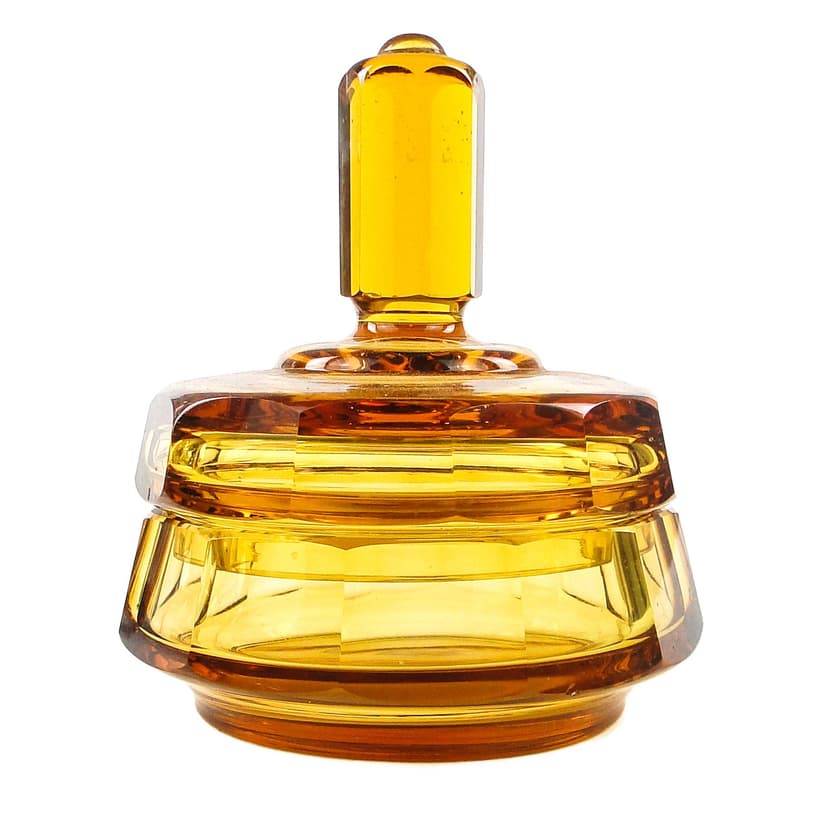 Bomboniera Art Deco, kryształ, Moser, Czechosłowacja, lata 30.