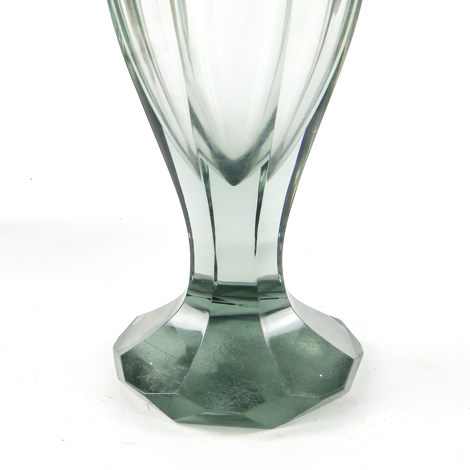 Wazon, Art Deco, kryształ uranowy, Moser, Czechosłowacja, lata 30. - 109971