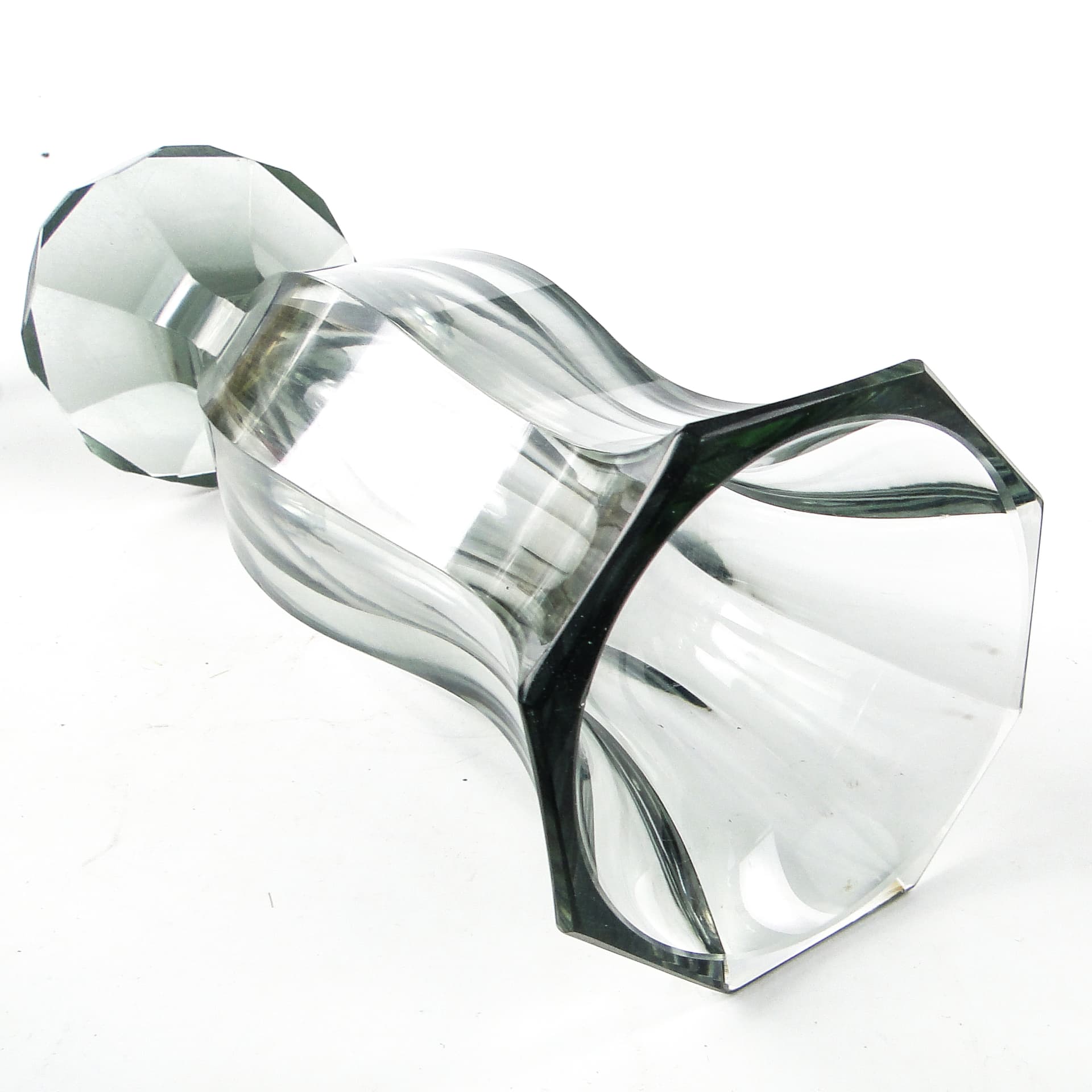 Wazon, Art Deco, kryształ uranowy, Moser, Czechosłowacja, lata 30. - 109976