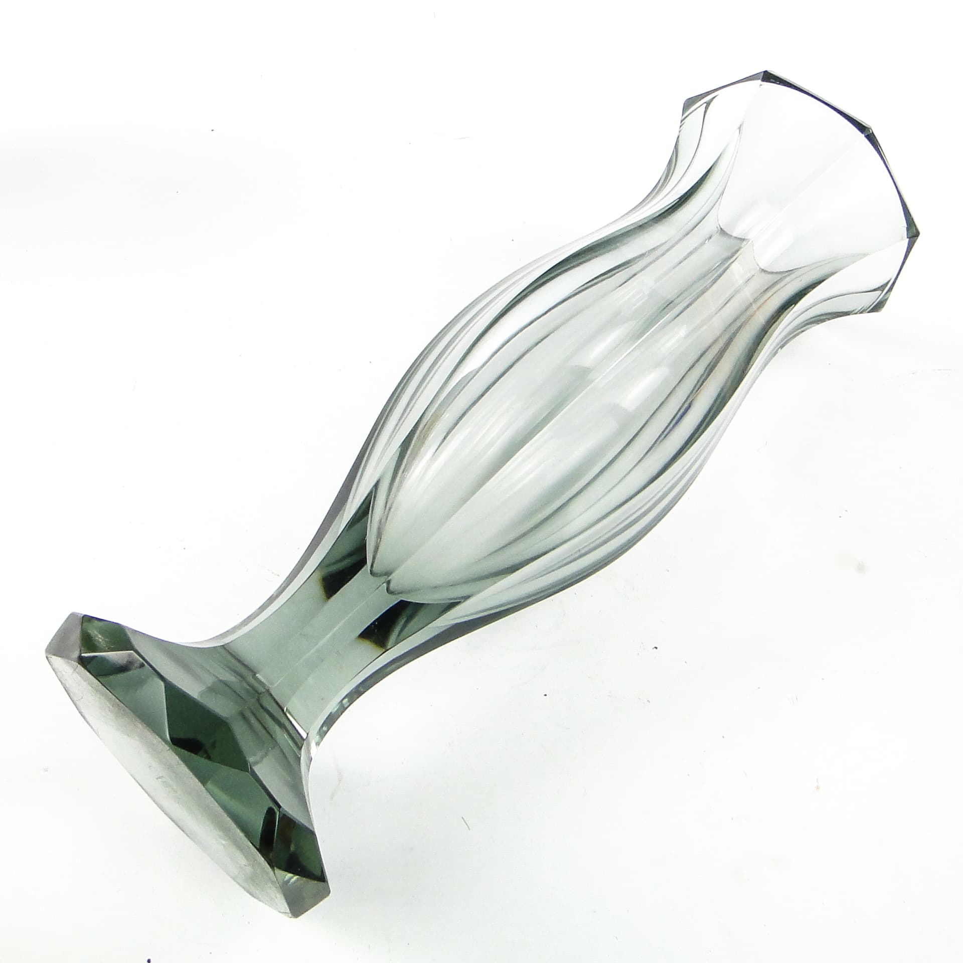 Wazon, Art Deco, kryształ uranowy, Moser, Czechosłowacja, lata 30. - 109975