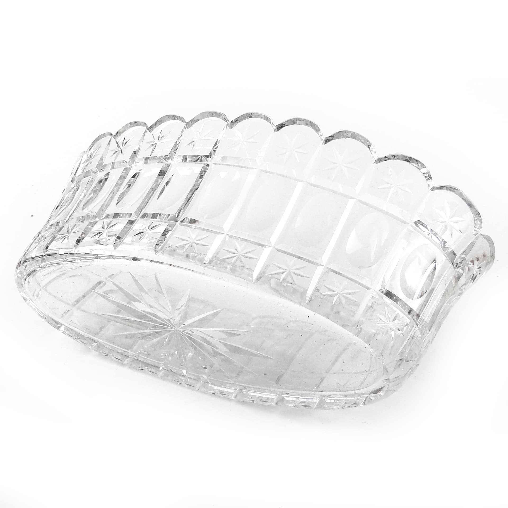 Art Deco jardiniere, crystal, Czechoslovakia, 1930s. - 110119