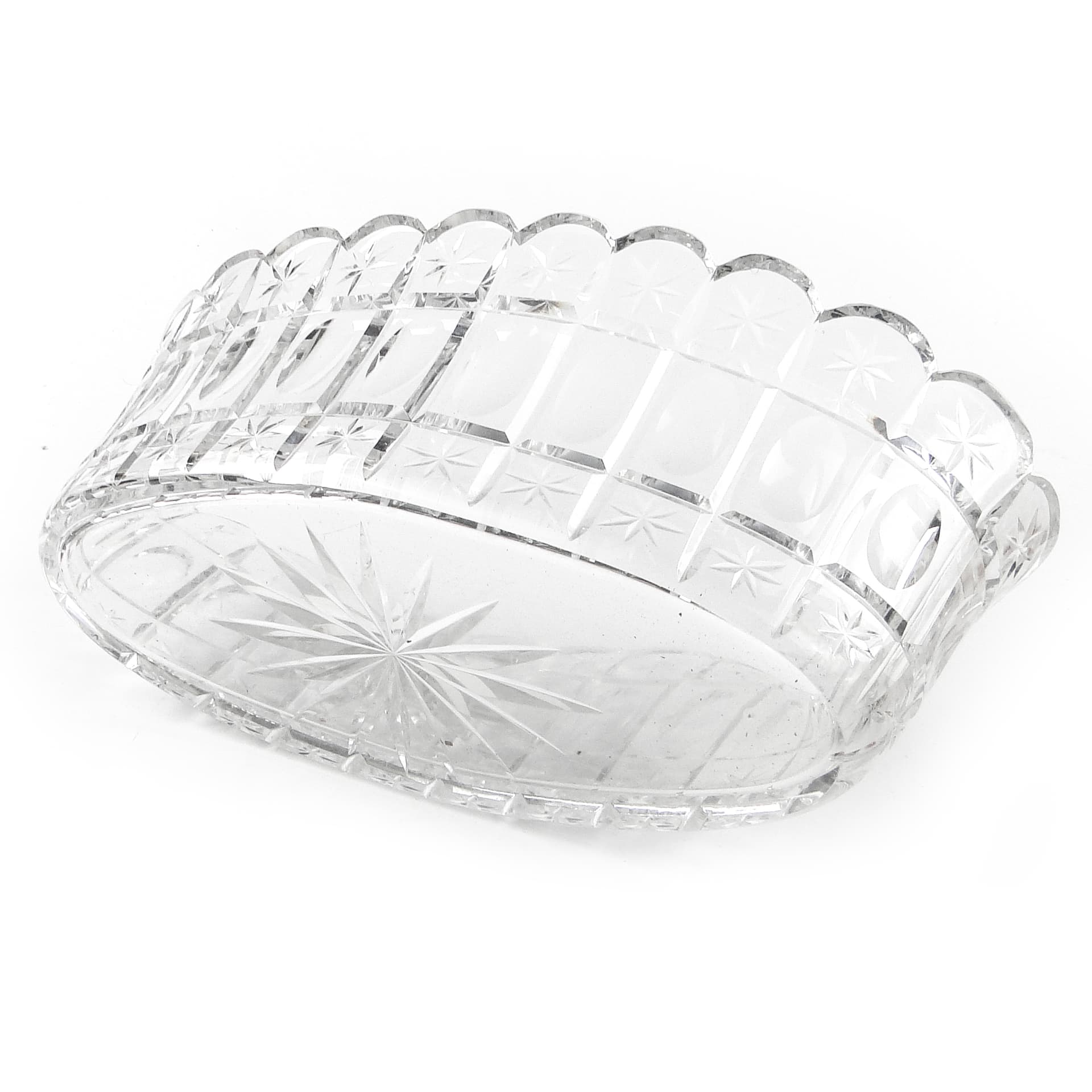 Art Deco jardiniere, crystal, Czechoslovakia, 1930s. - 110121