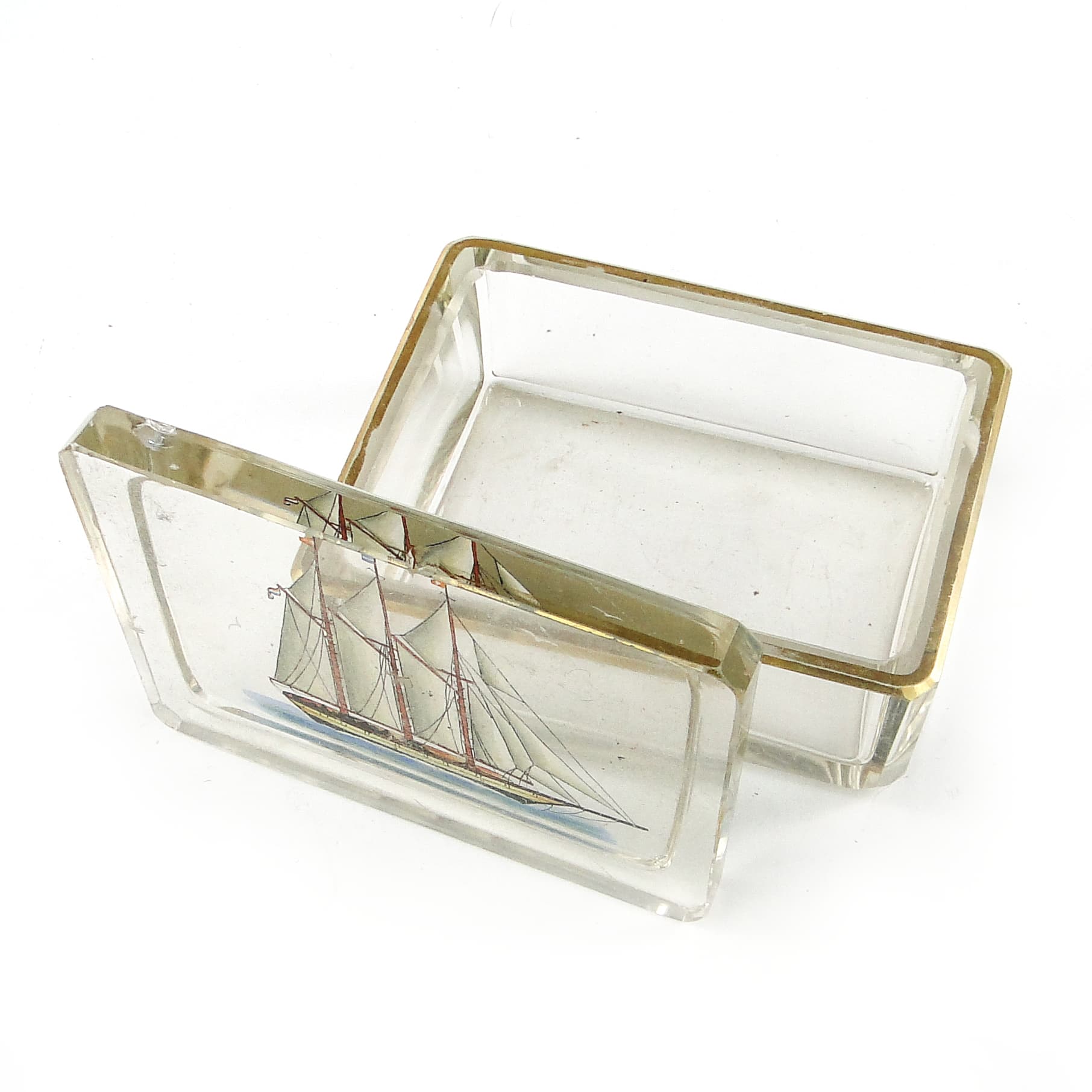 Maritime Decorative Box, crystal, Germany, early 20th c. - 110248