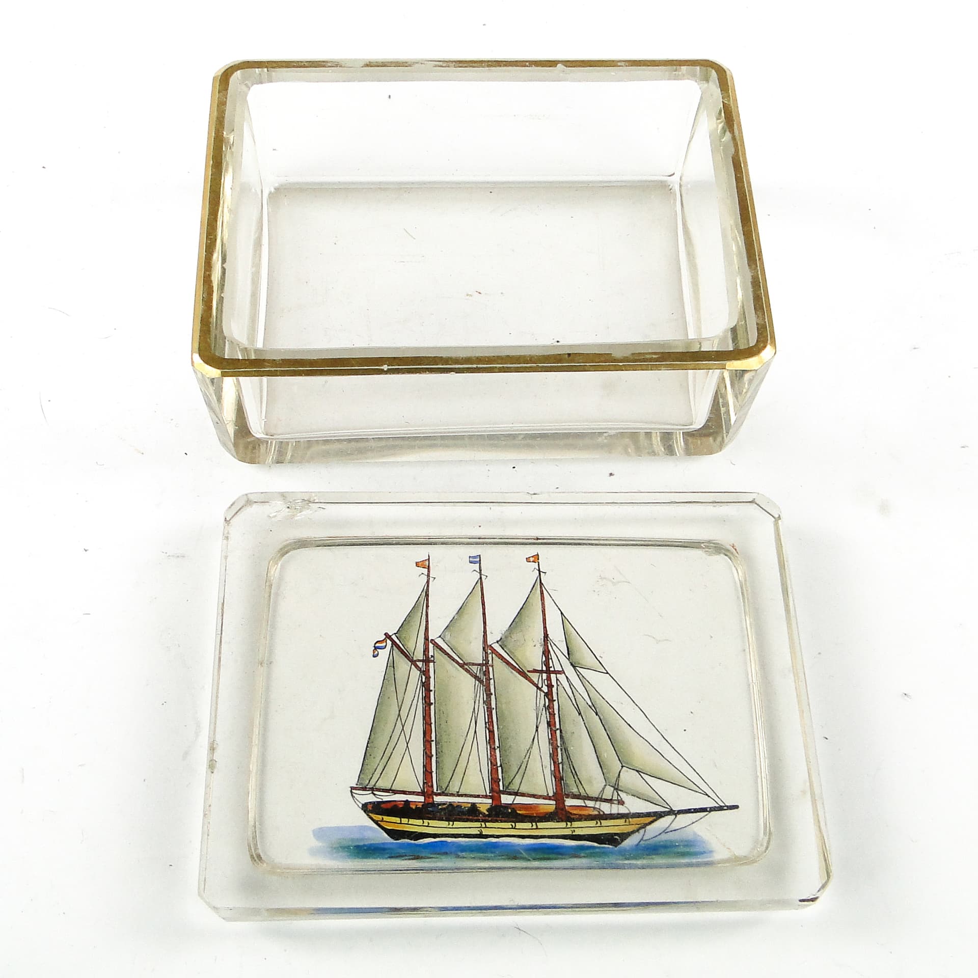 Maritime Decorative Box, crystal, Germany, early 20th c. - 110254