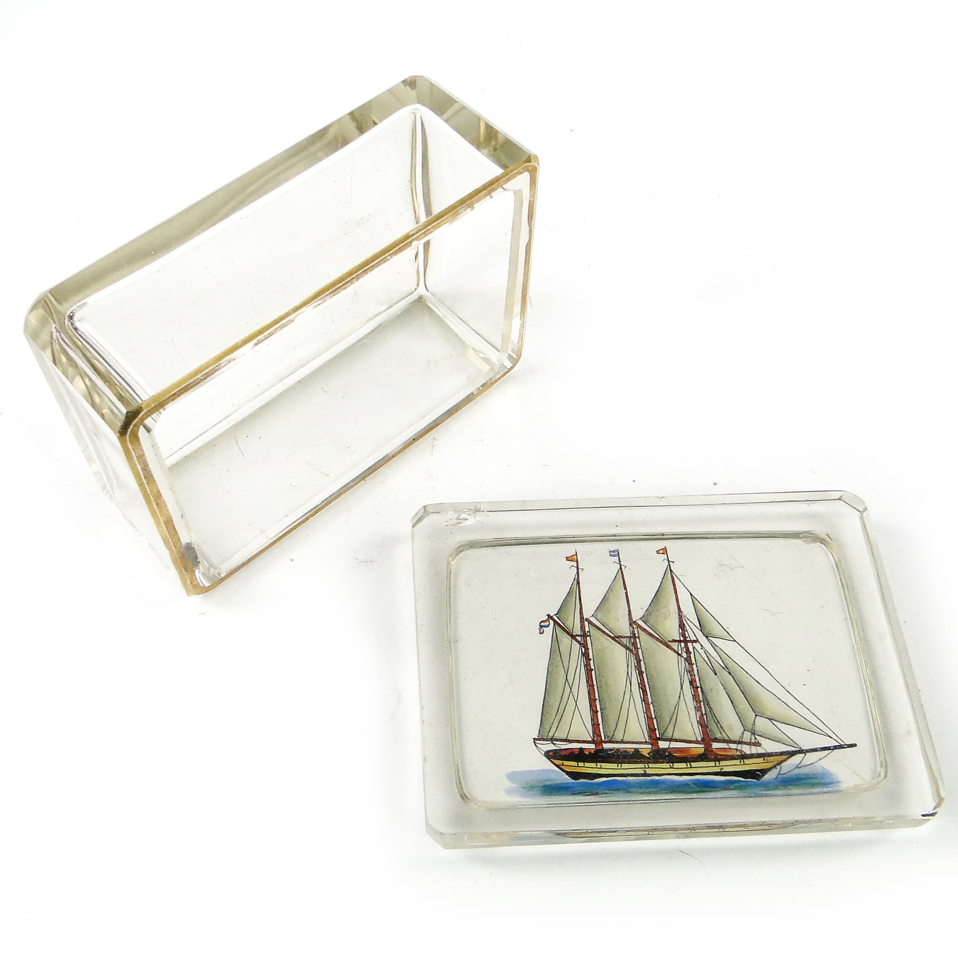 Maritime Decorative Box, crystal, Germany, early 20th c. - 110255