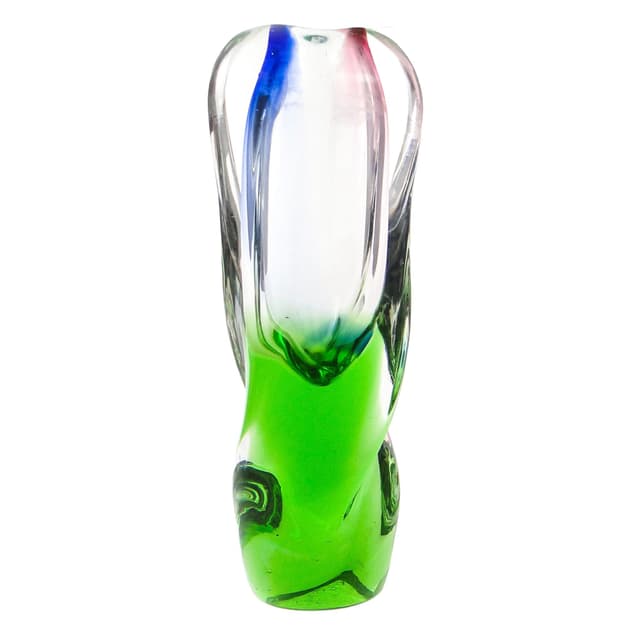 Mid-century modern vase, glass, by I. Suhajek, Czechoslovakia, 1960s. - DIMENSION