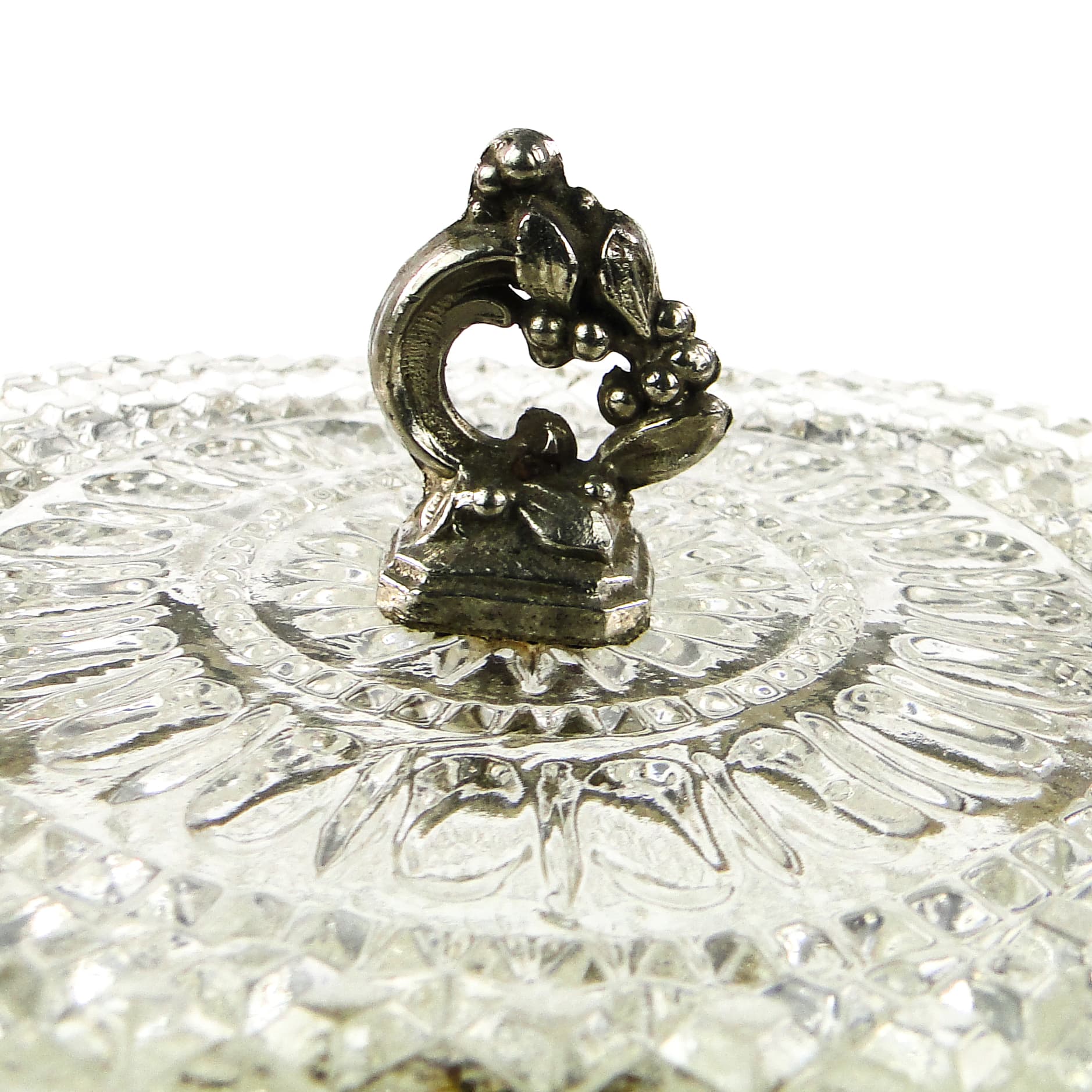 Tea caddy, Rococo, pressed glass, pewter, France, early 20th c. - 110299