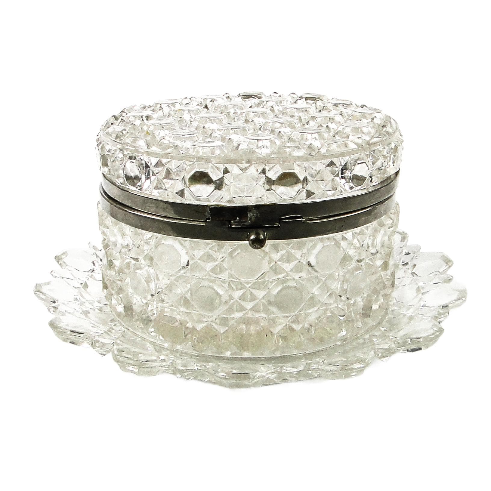 Art Deco bonbonnière, glass, HSG Ząbkowice, Poland, 1930s.