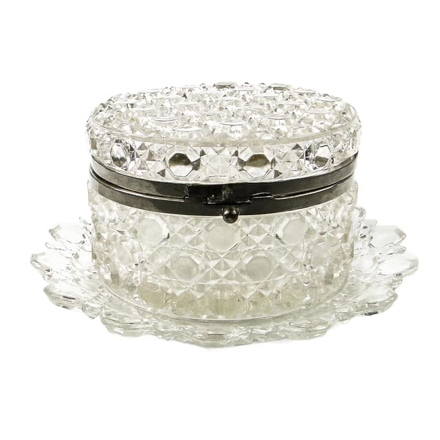 Art Deco bonbonnière, glass, HSG Ząbkowice, Poland, 1930s. - DIMENSION