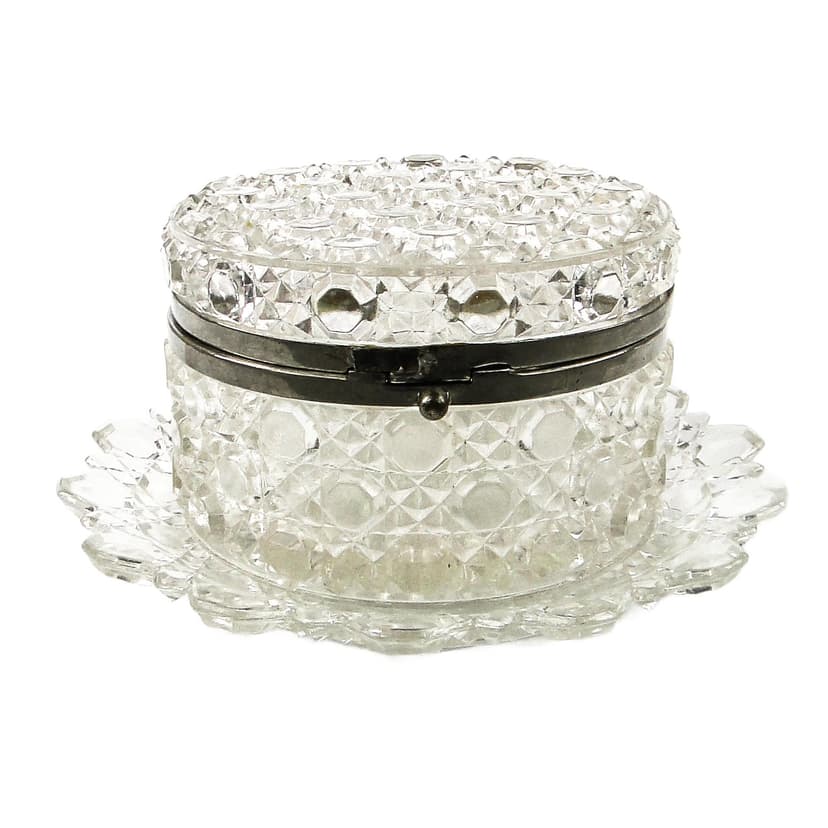 Art Deco bonbonnière, glass, HSG Ząbkowice, Poland, 1930s.