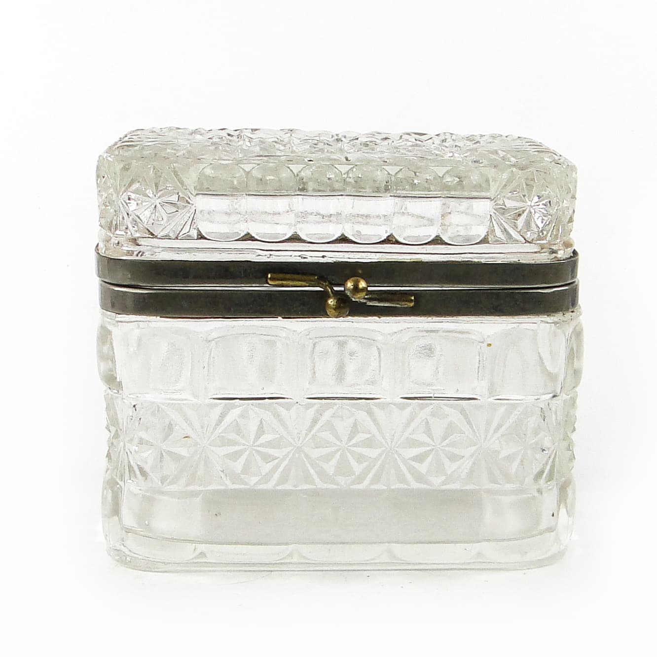 Bomboniera Art Deco, szkło prasowane, HSG Ząbkowice, Polska, lata 30. - 110363