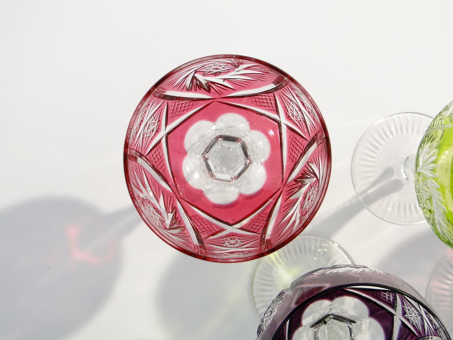 Set of Wine Goblets, multicolor crystal, Nachtmann, Germany, 1960s. - 7930