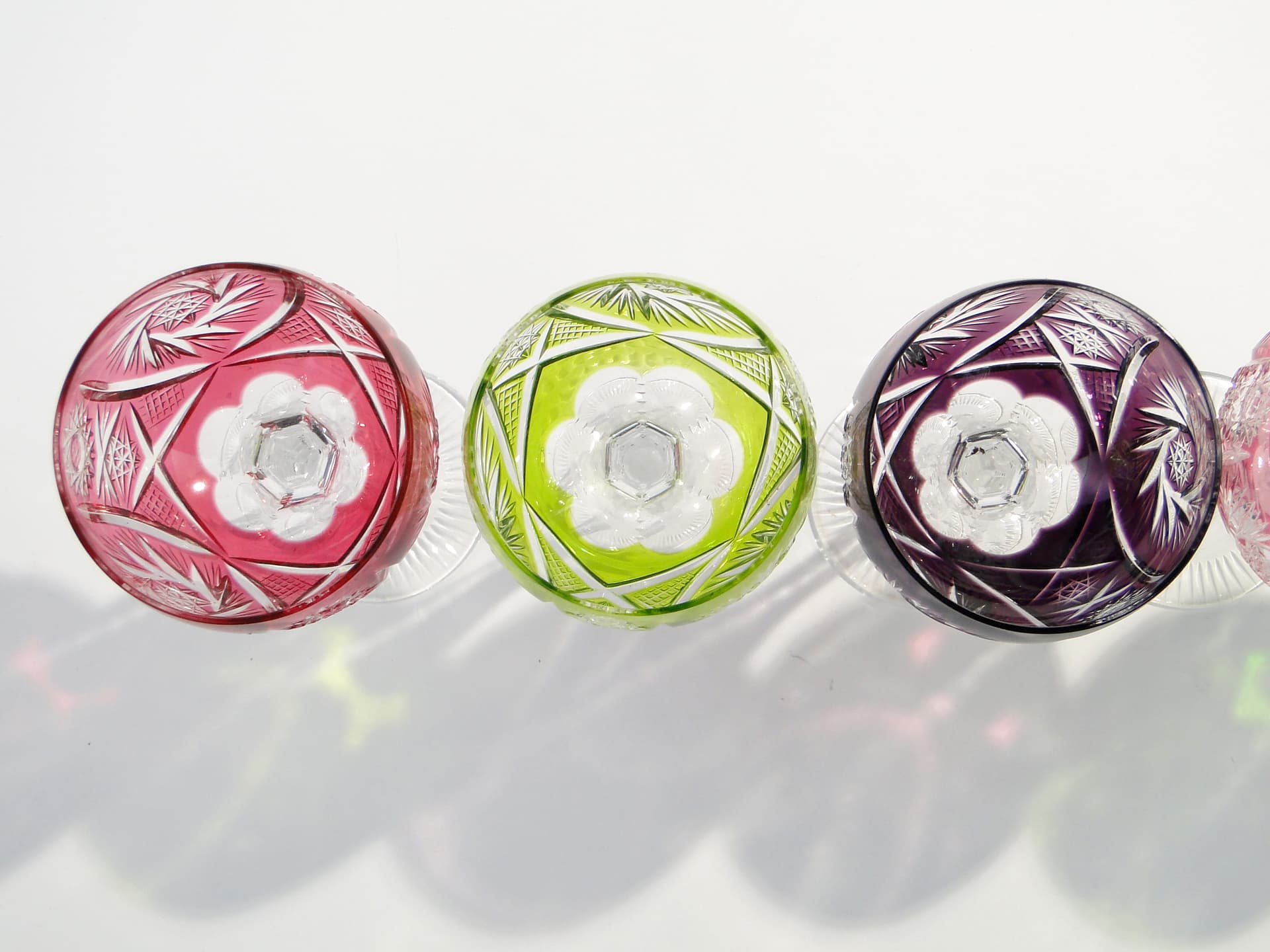 Set of Wine Goblets, multicolor crystal, Nachtmann, Germany, 1960s. - 7925