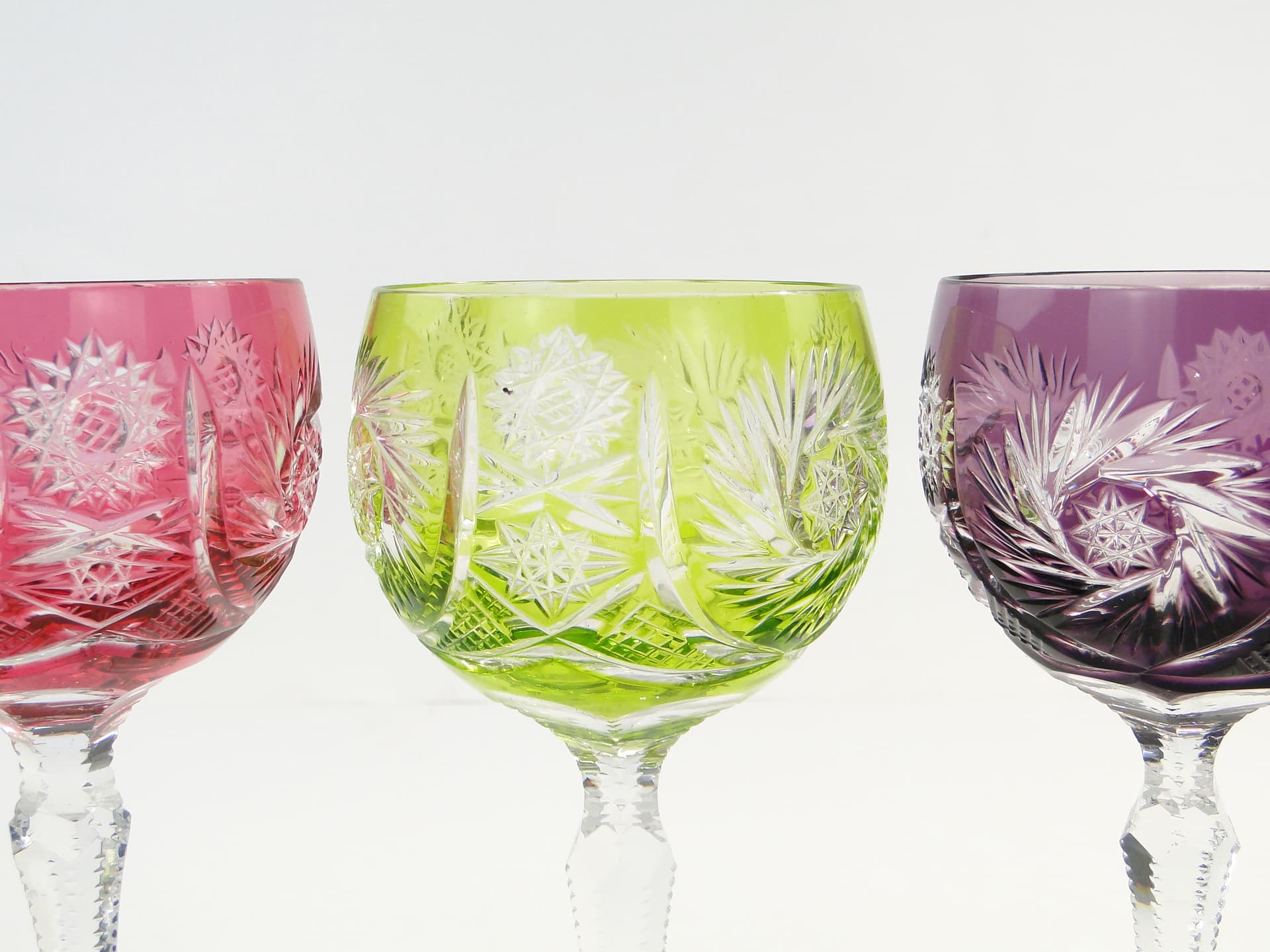 Set of Wine Goblets, multicolor crystal, Nachtmann, Germany, 1960s. - 7929