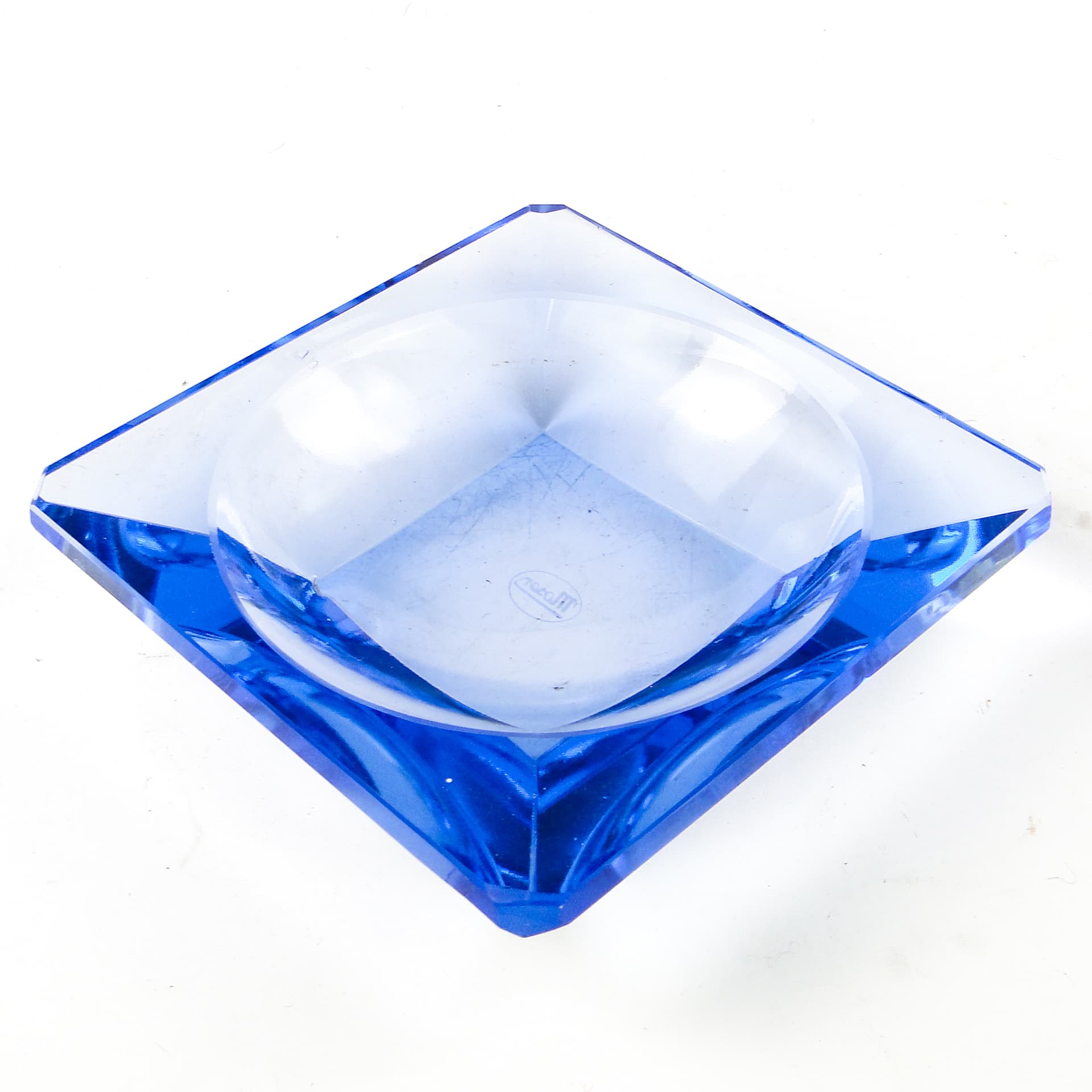 Organizer, Art Deco, blue crystal, Bohemia, Czech Republic, 1930s. - 110637