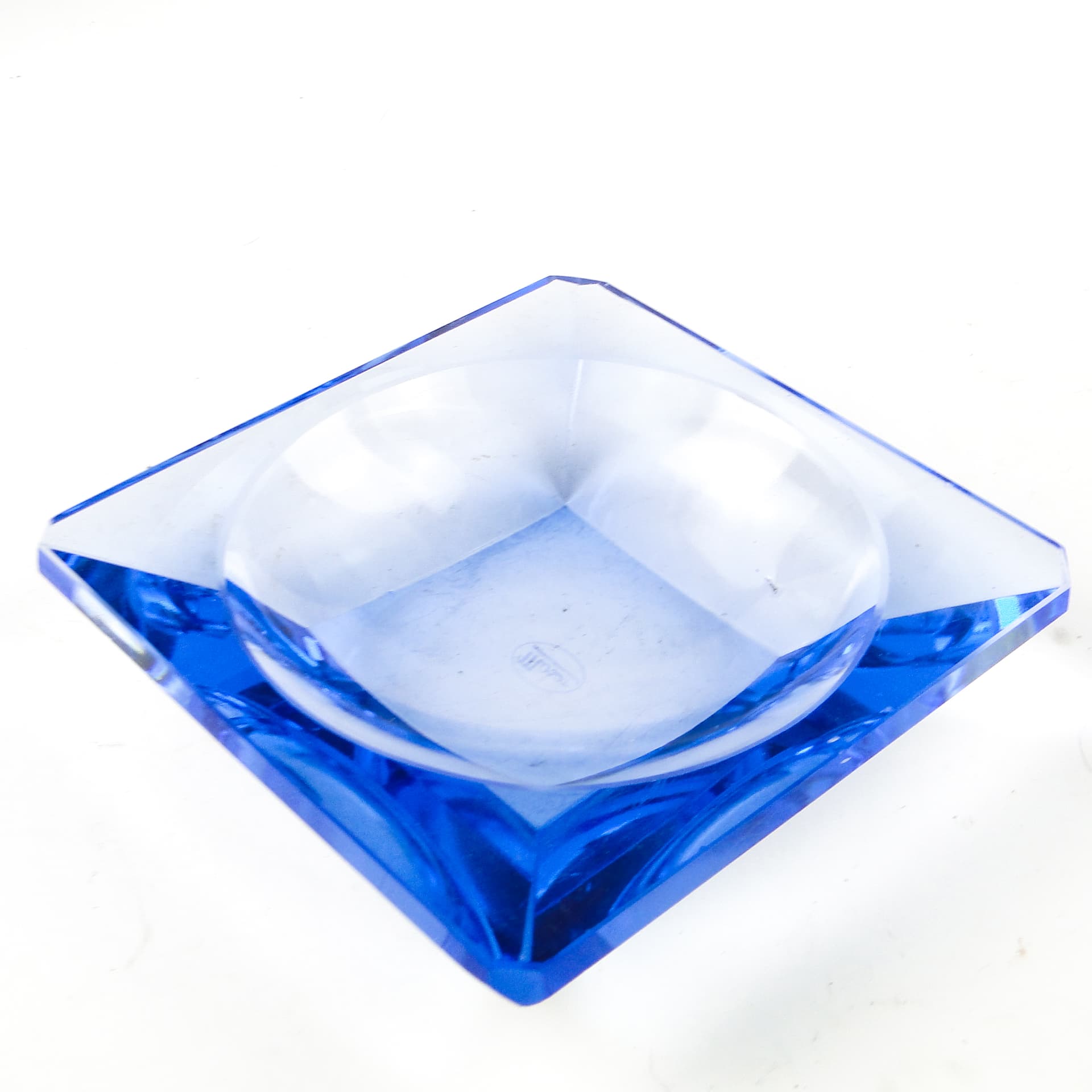 Organizer, Art Deco, blue crystal, Bohemia, Czech Republic, 1930s. - 110634