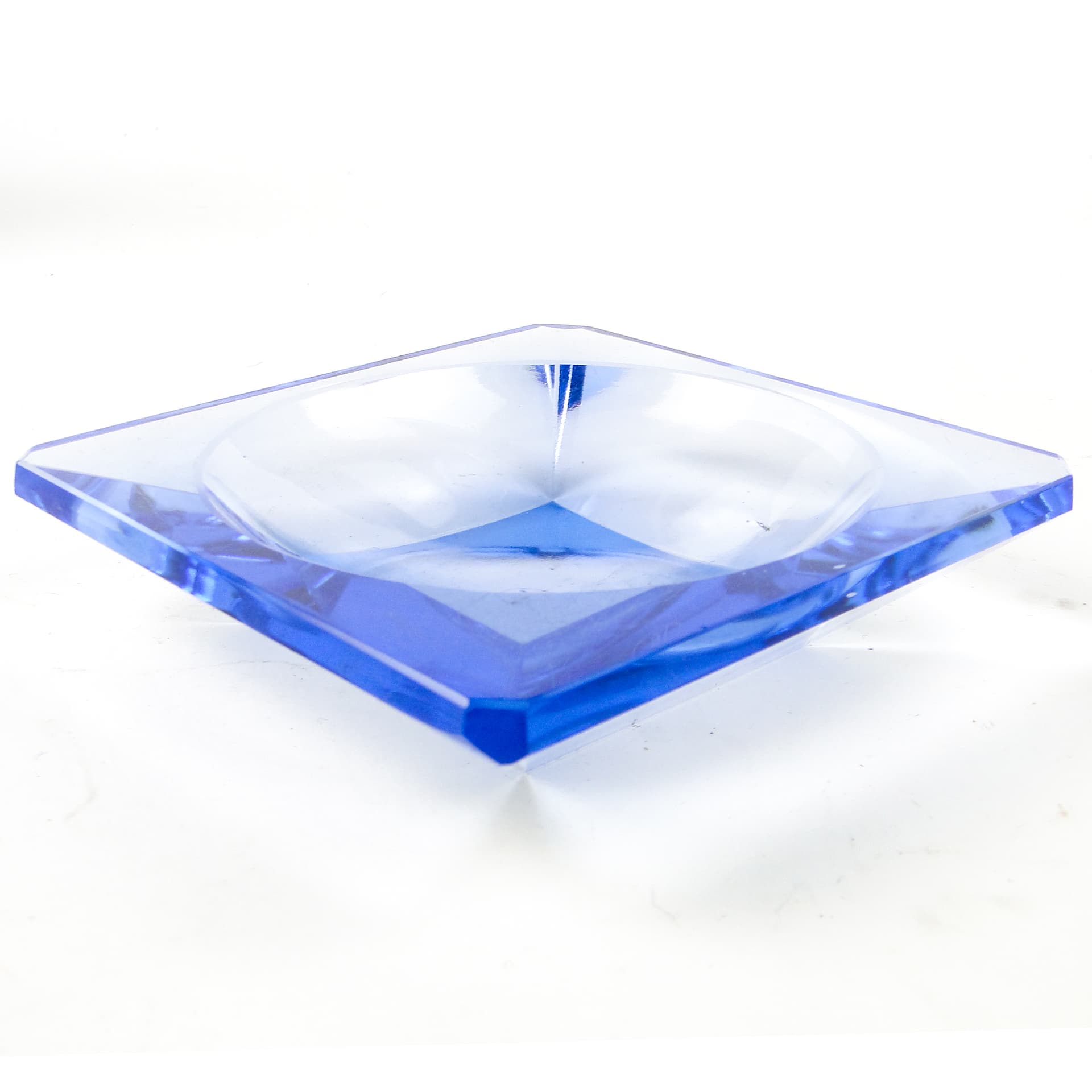 Organizer, Art Deco, blue crystal, Bohemia, Czech Republic, 1930s. - 110633