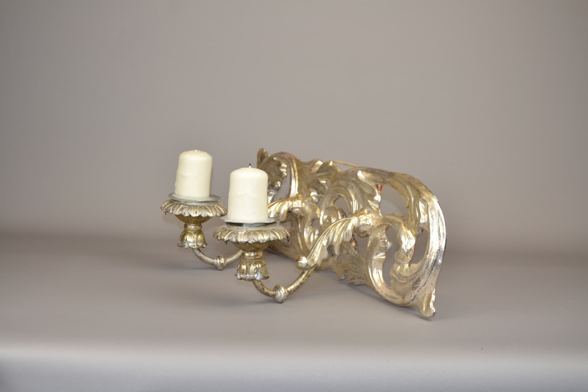 Kinkiet barokowy, srebro, drewno, Europa Zachodnia, XVIII w. - 929