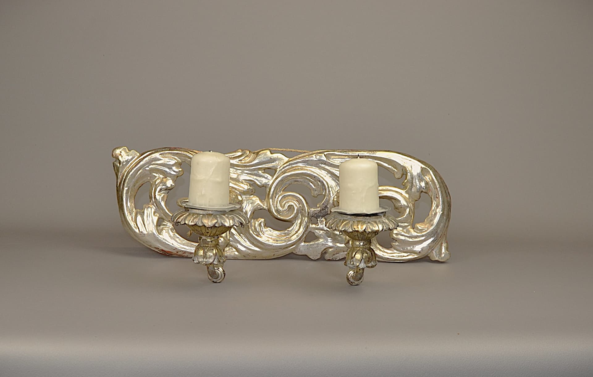 Kinkiet barokowy, srebro, drewno, Europa Zachodnia, XVIII w. - 924