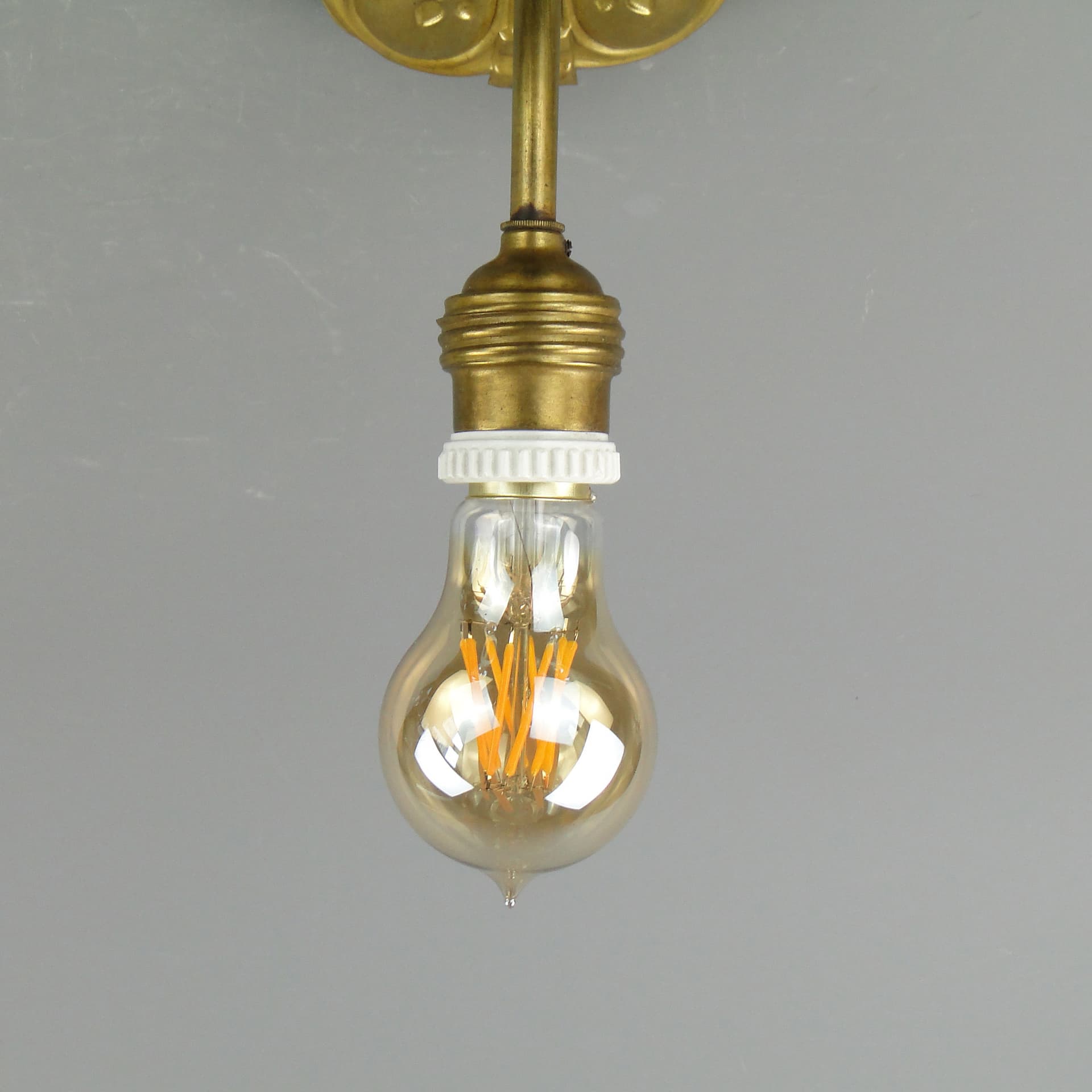 Lampa sufitowa Art Deco, mosiądz złoty, Polska, początek XX w. - 7947