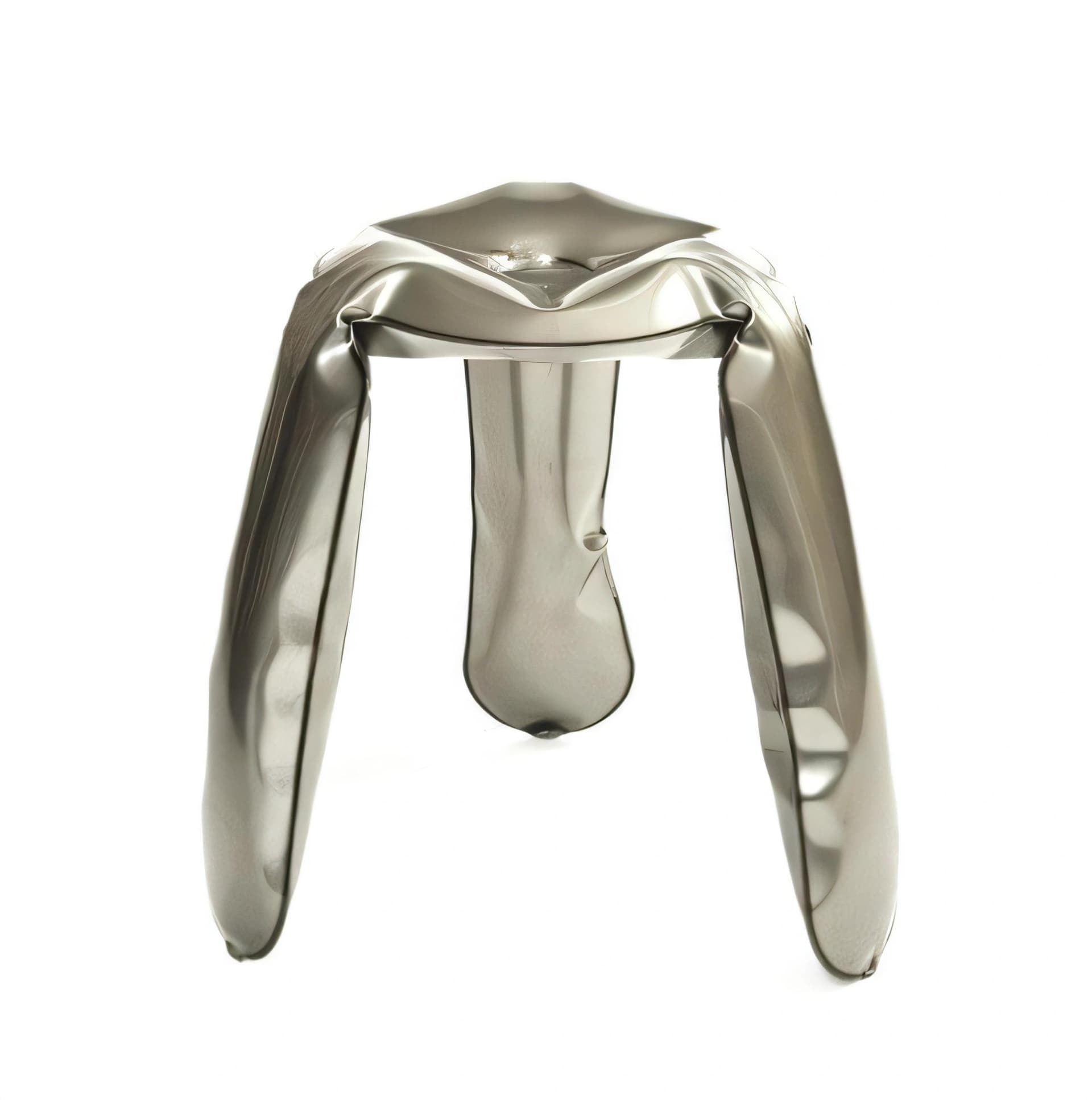 Stołek PLOPP stalowy, srebrny, 50 cm, Zieta Studio - 110793