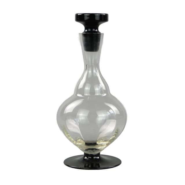 Karafka Art Deco, szkło transparentne, Polska, lata 30. - WYMIARY