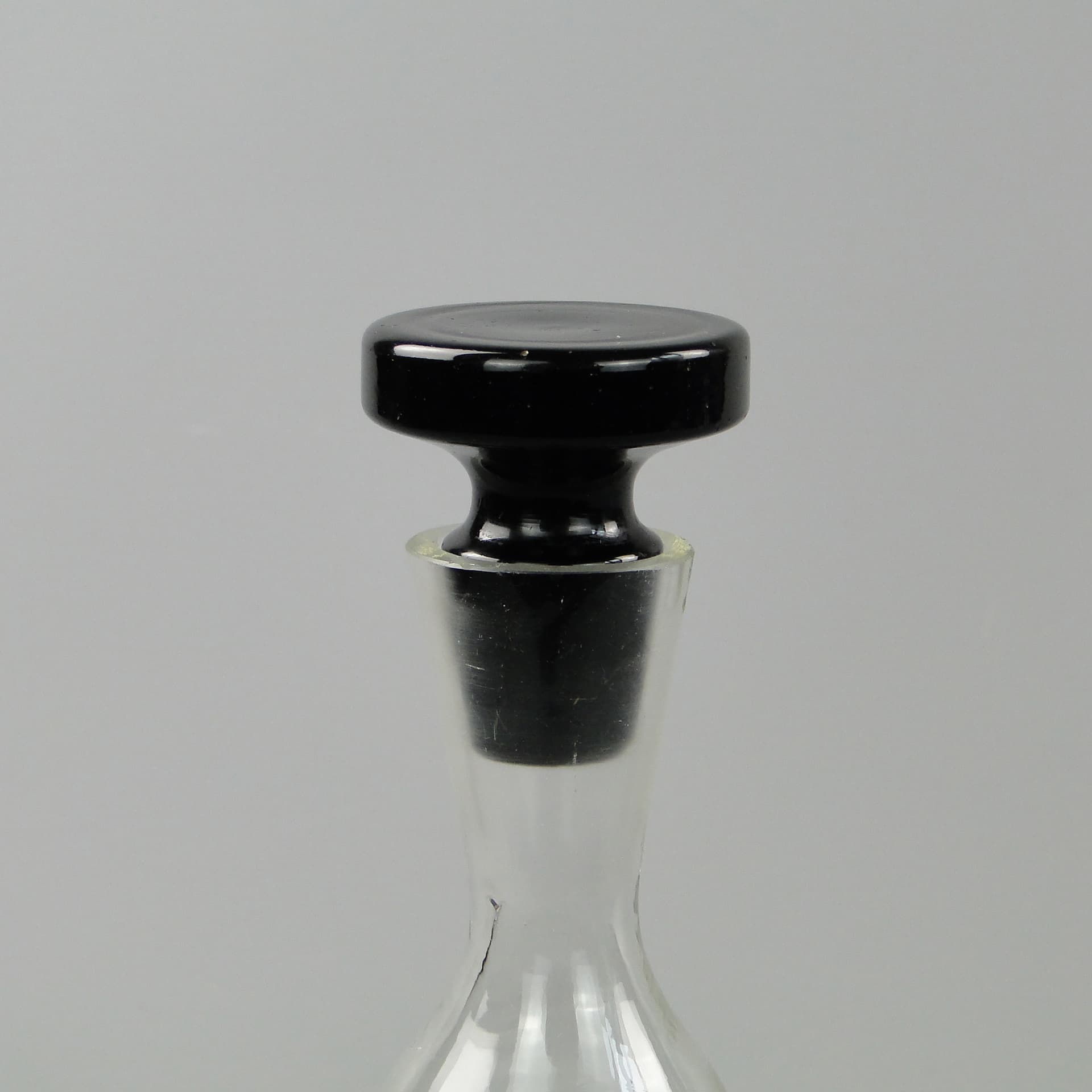 Karafka Art Deco, szkło transparentne, Polska, lata 30. - 7968