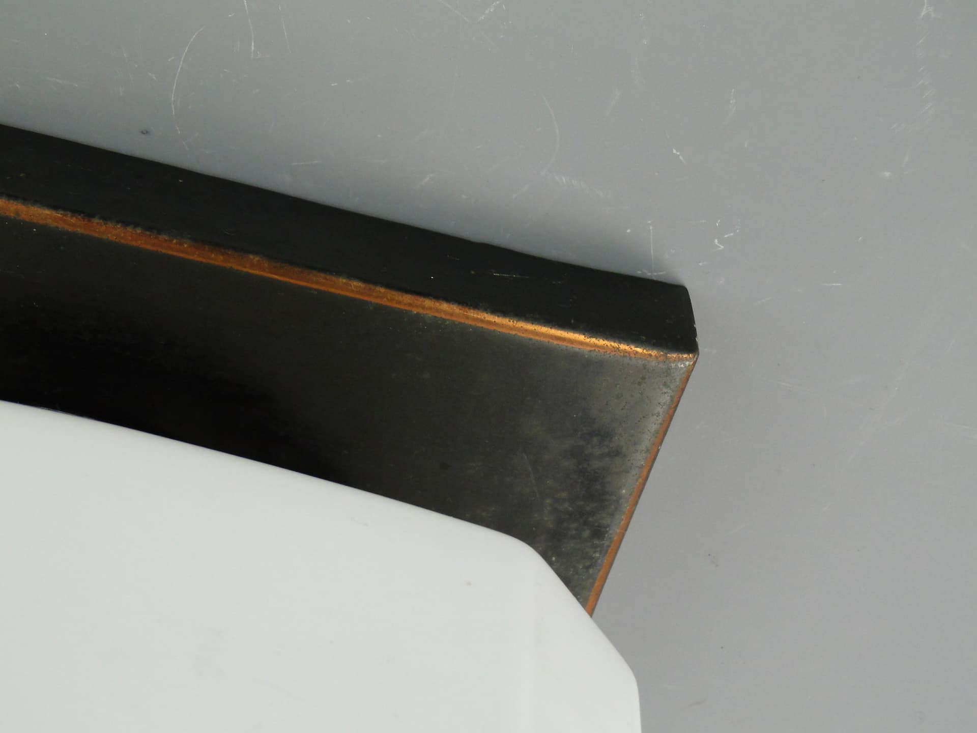 Ceiling lamp Art Deco, white, glass, Czechoslovakia, 1920s. - 7981