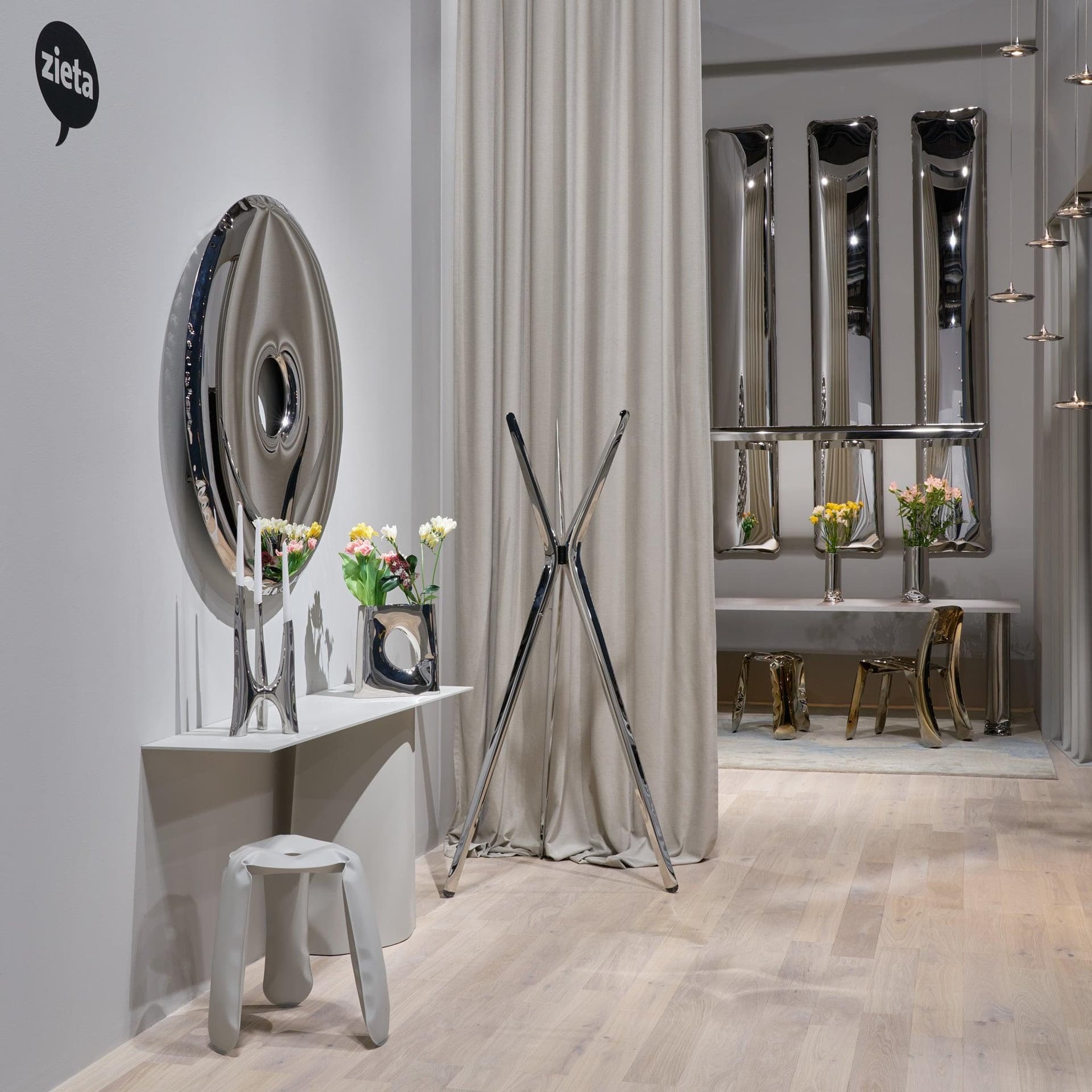 Wieszak stojący SNOPEK stalowy, srebrny, Zieta Studio - 118025