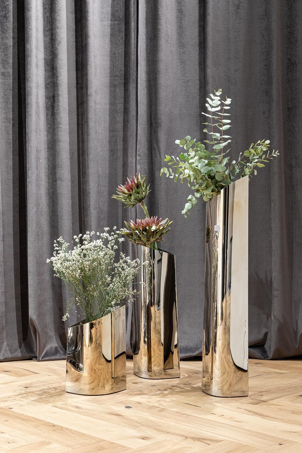 Wazon PAROVA srebrny, L85, Zieta Studio - 117976