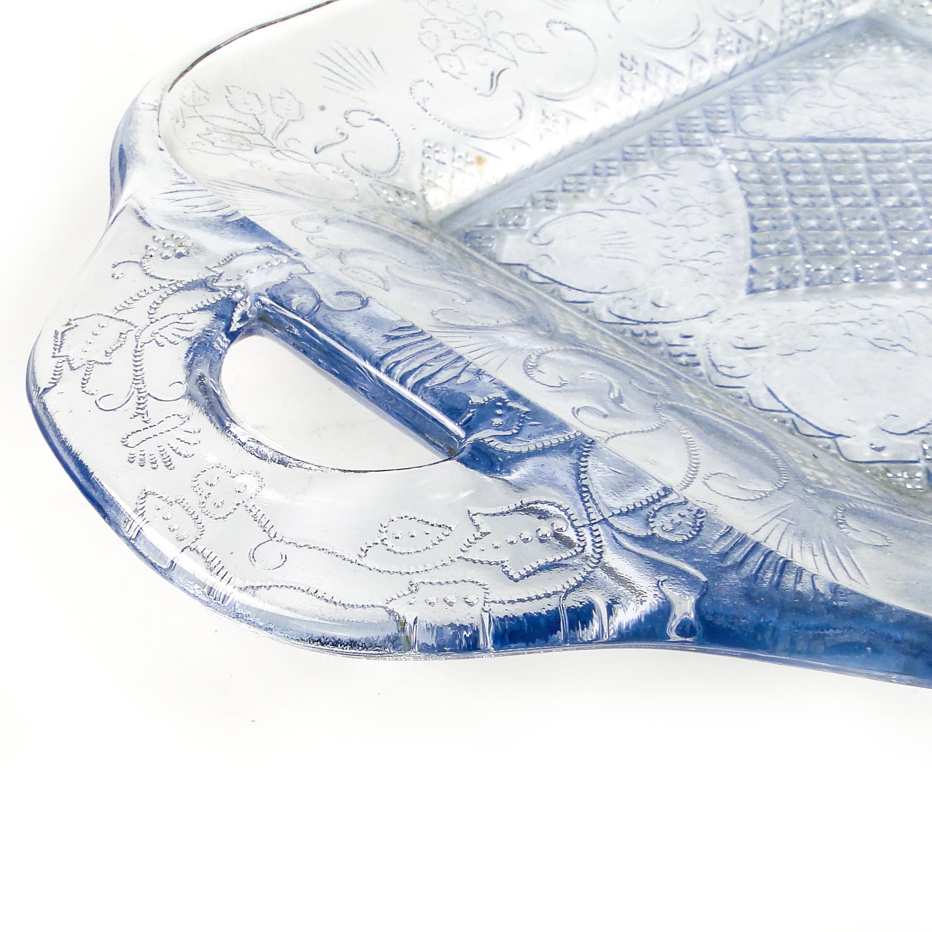 Taca Art Deco, szkło turkusowe, Ząbkowice, Polska, lata 30. - 111318