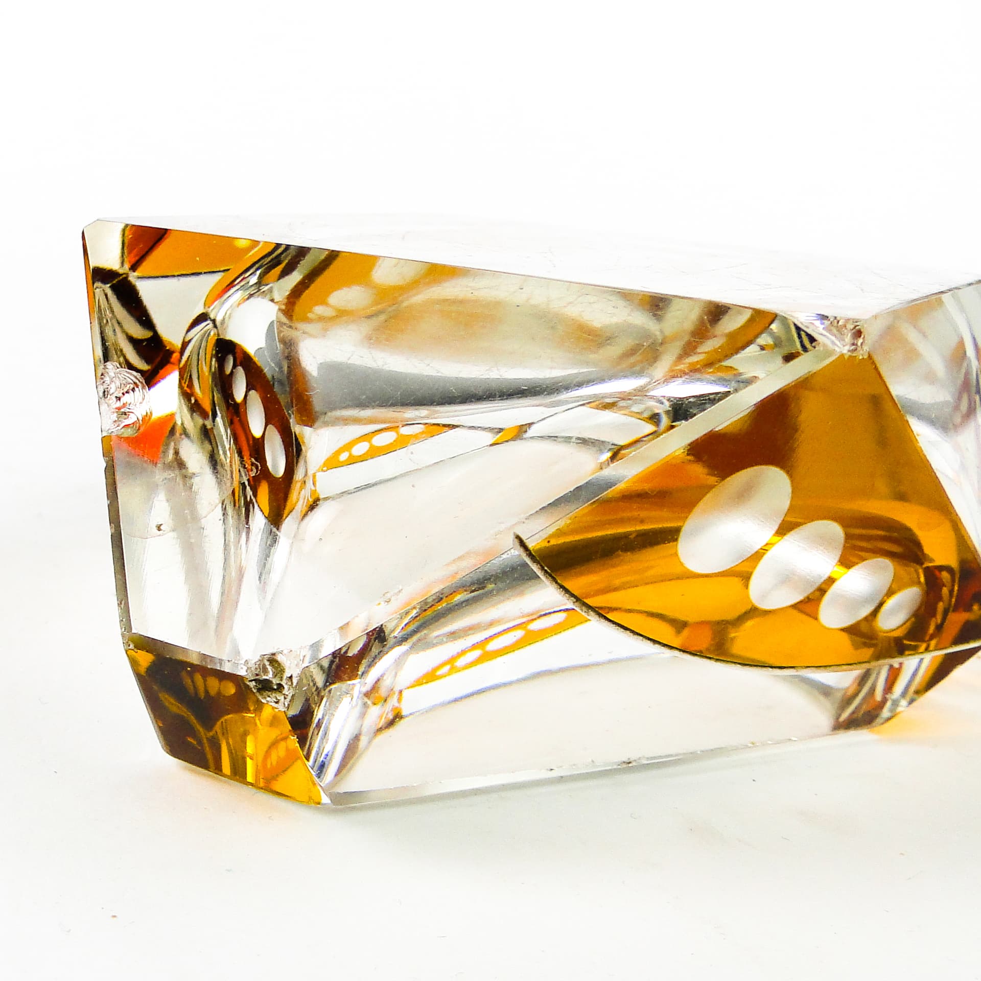 Art Deco ashtray, crystal glass, Huta Julia, Poland, 1960s. - 111328