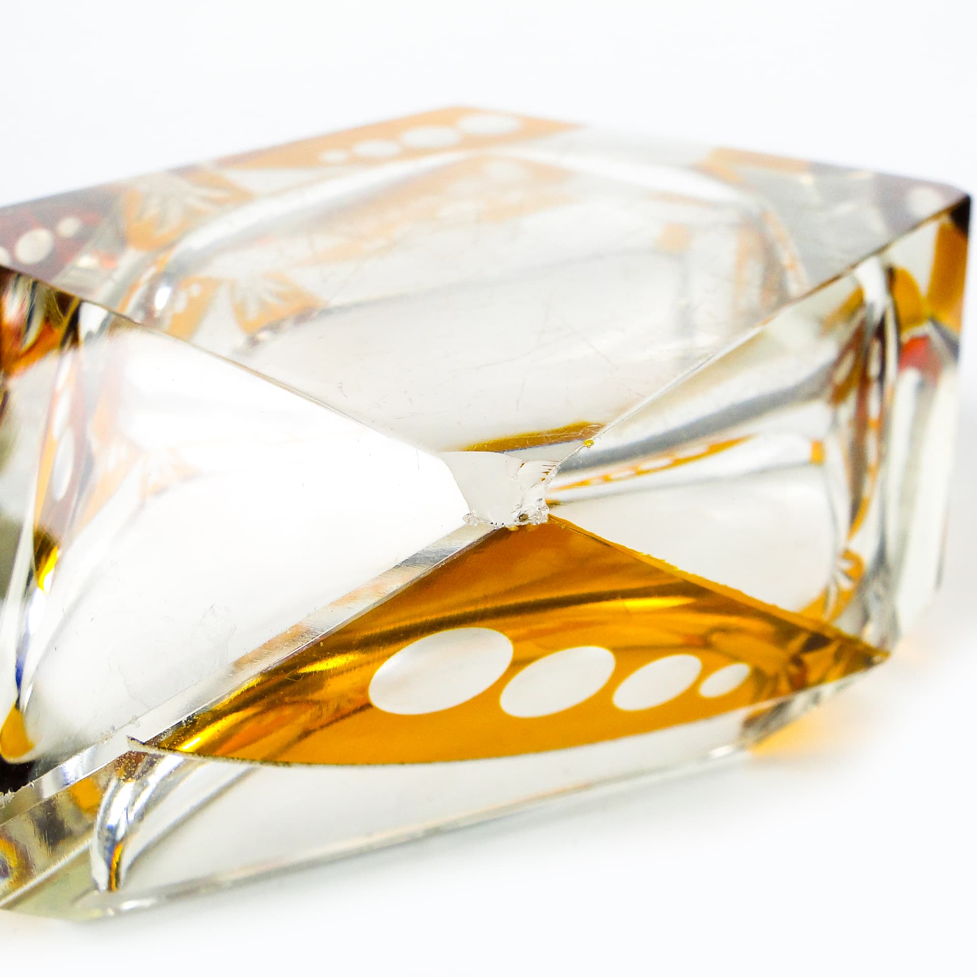 Art Deco ashtray, crystal glass, Huta Julia, Poland, 1960s. - 111330