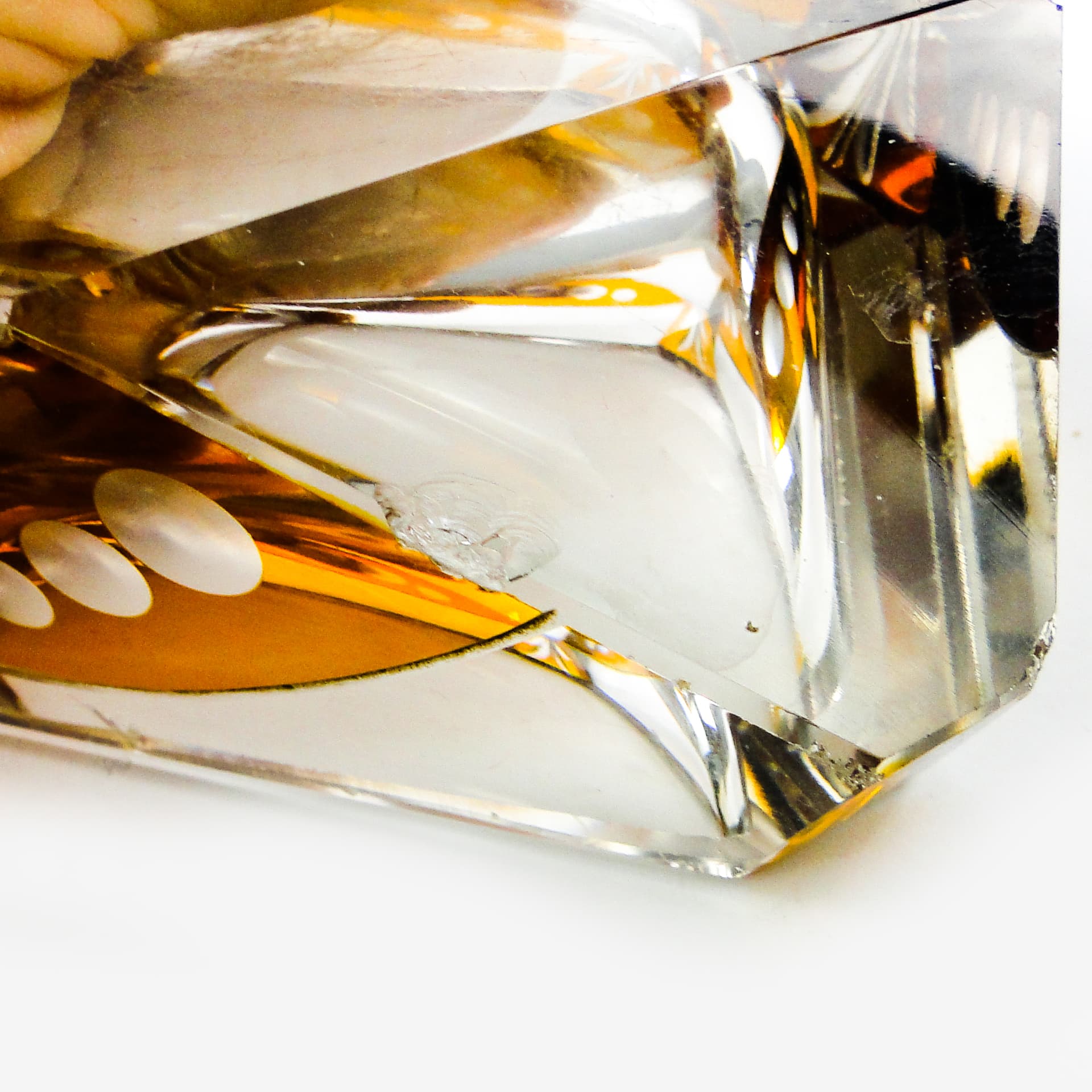 Art Deco ashtray, crystal glass, Huta Julia, Poland, 1960s. - 111326