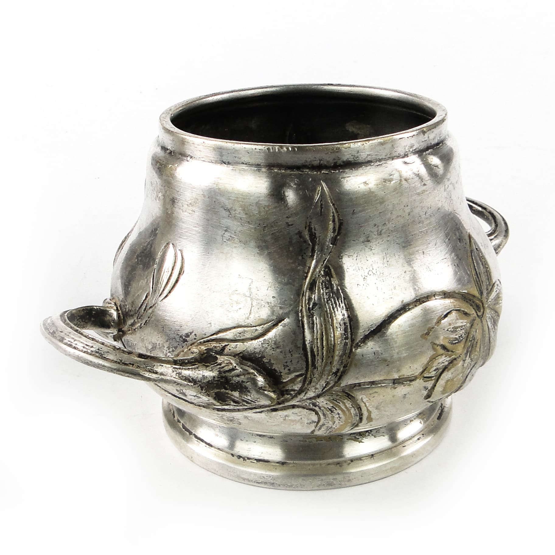 Cukiernica Art Nouveau, mosiądz srebrzony, Niemcy, początek XX w. - 111343