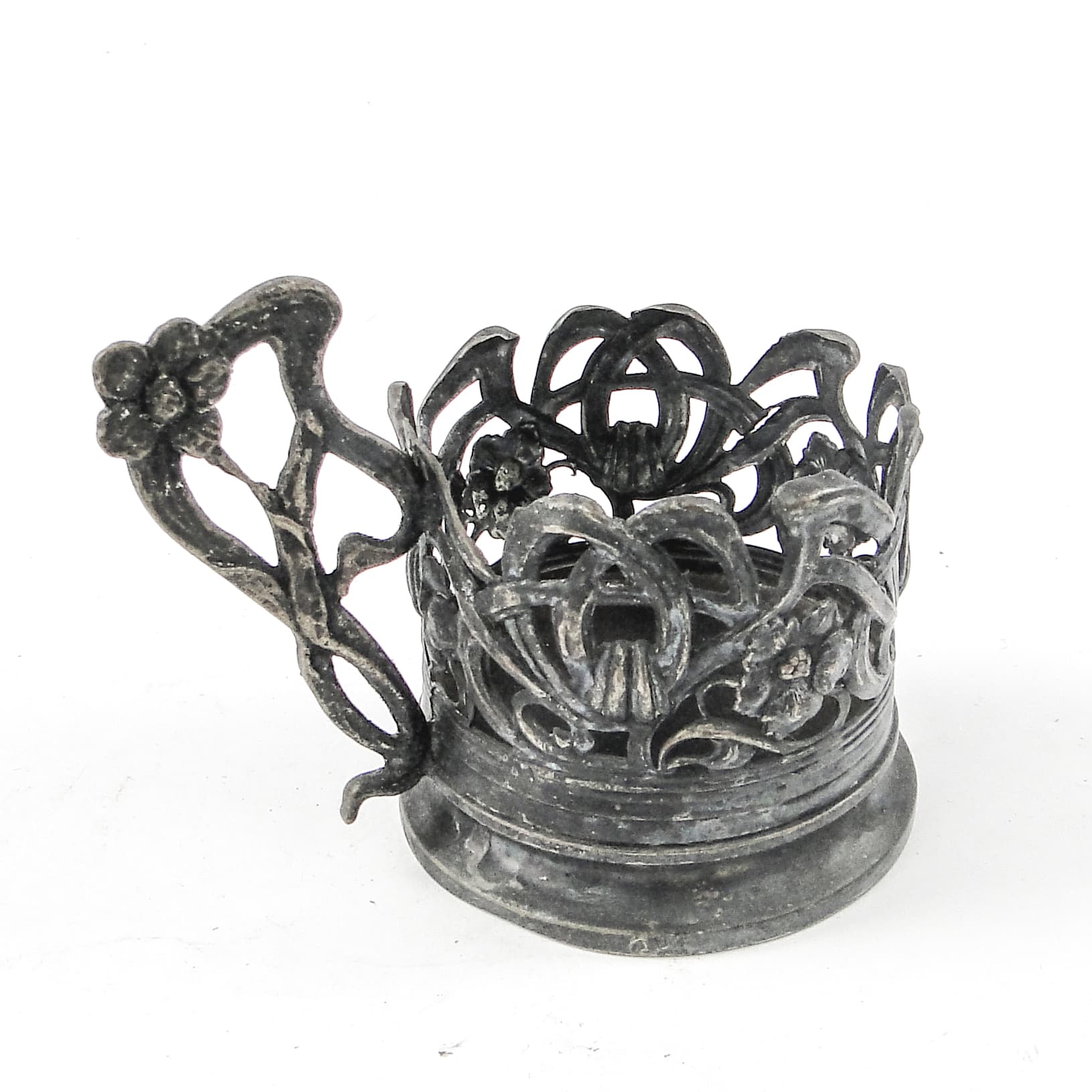 Tea glass holder, Art Nouveau, silver-plated brass, Poland, early 20th c. - 111367