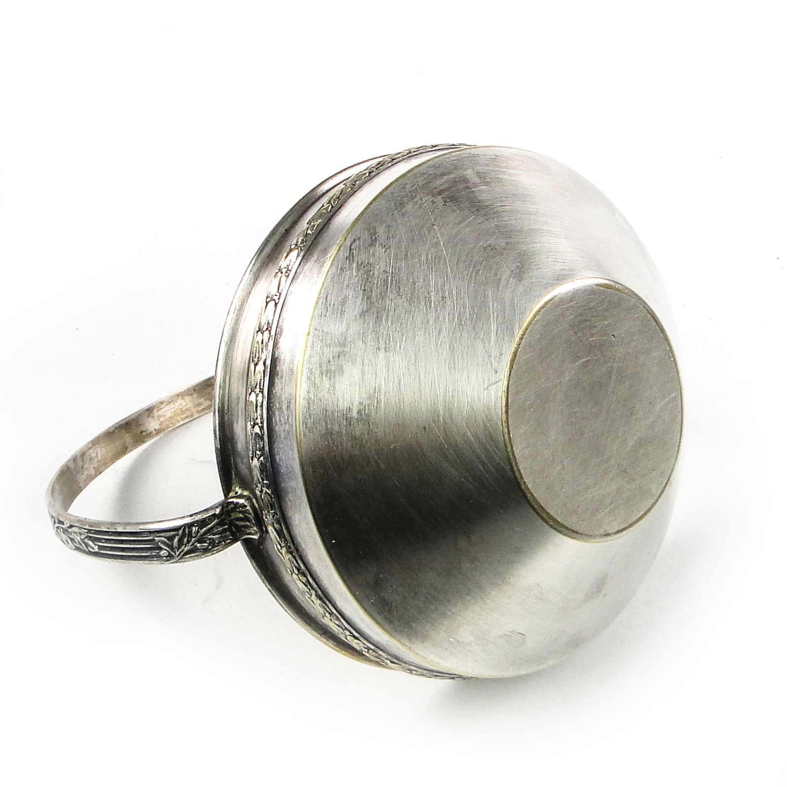 Cukiernica koszyczkowa Eklektyzm, mosiądz srebrzony, kryształ, Polska, lata 30. - 111379